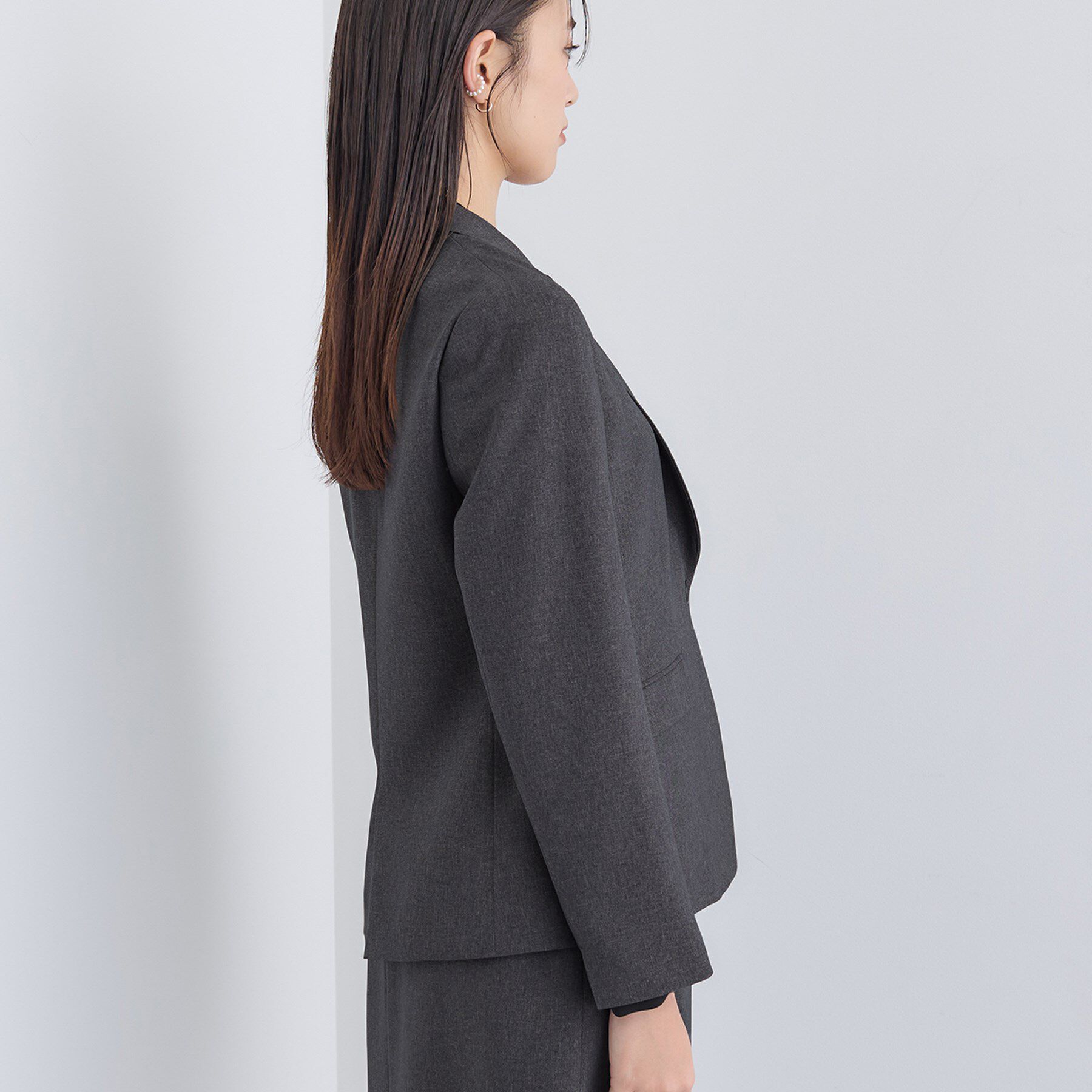 INDIVI「【洗える／通勤／スーツ】メランジストレッチ テーラージャケット」|スーツ|