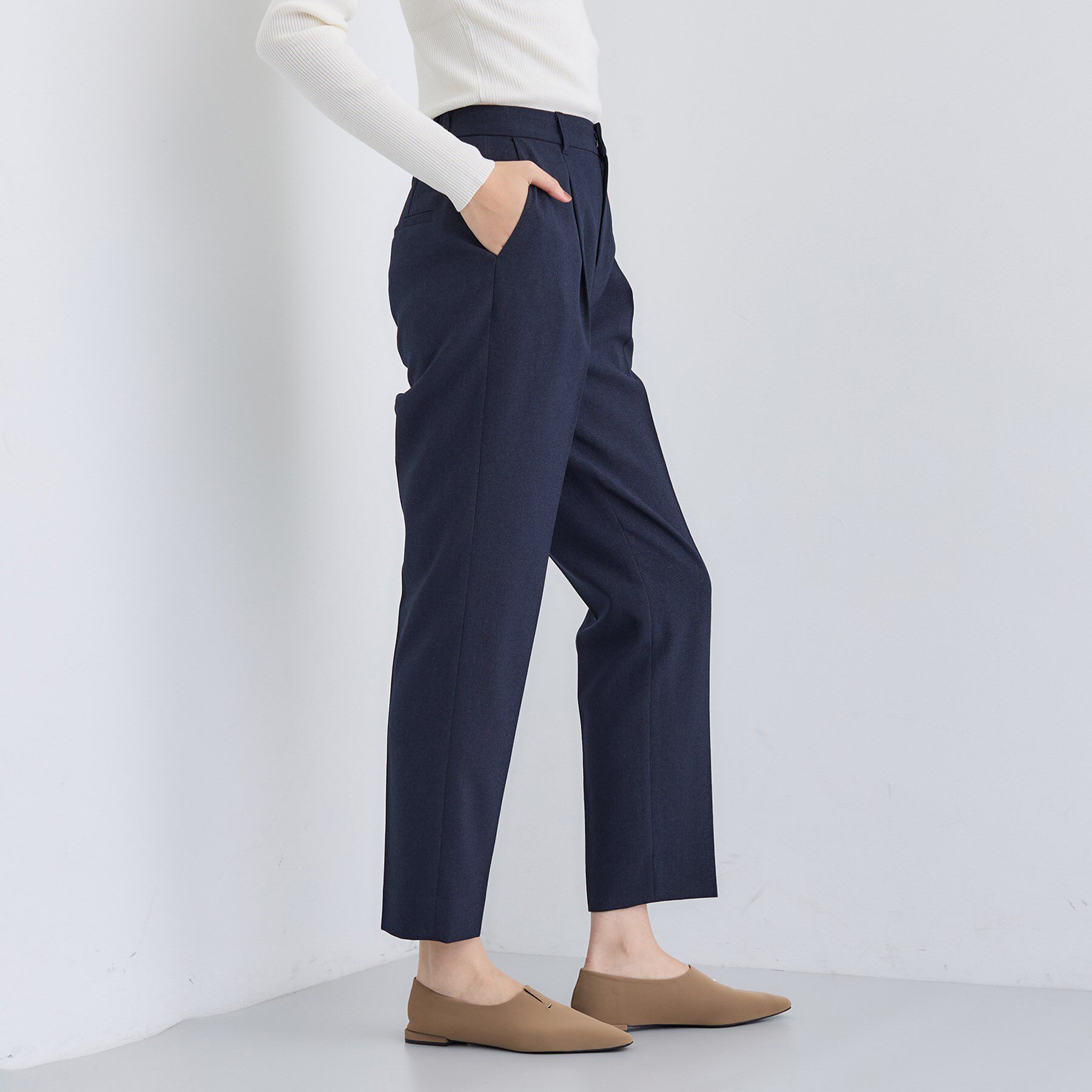 INDIVI「【洗える／通勤／スーツ】メランジストレッチ テーパードパンツ」|スーツ|