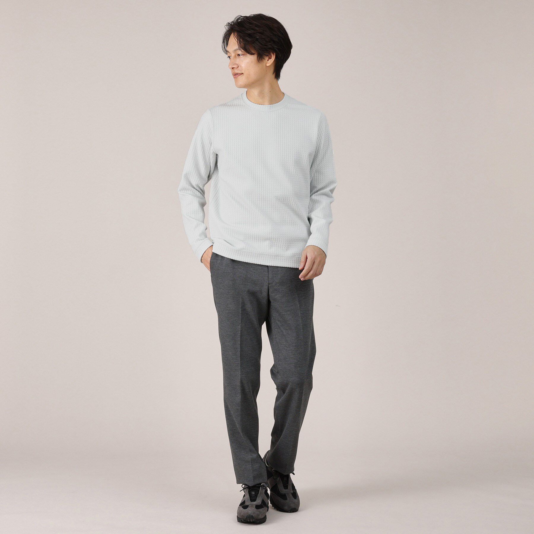 TAKEO KIKUCHI「【Made in JAPAN】千鳥柄 ストレッチ プルオーバー」|Tシャツ・カットソー|