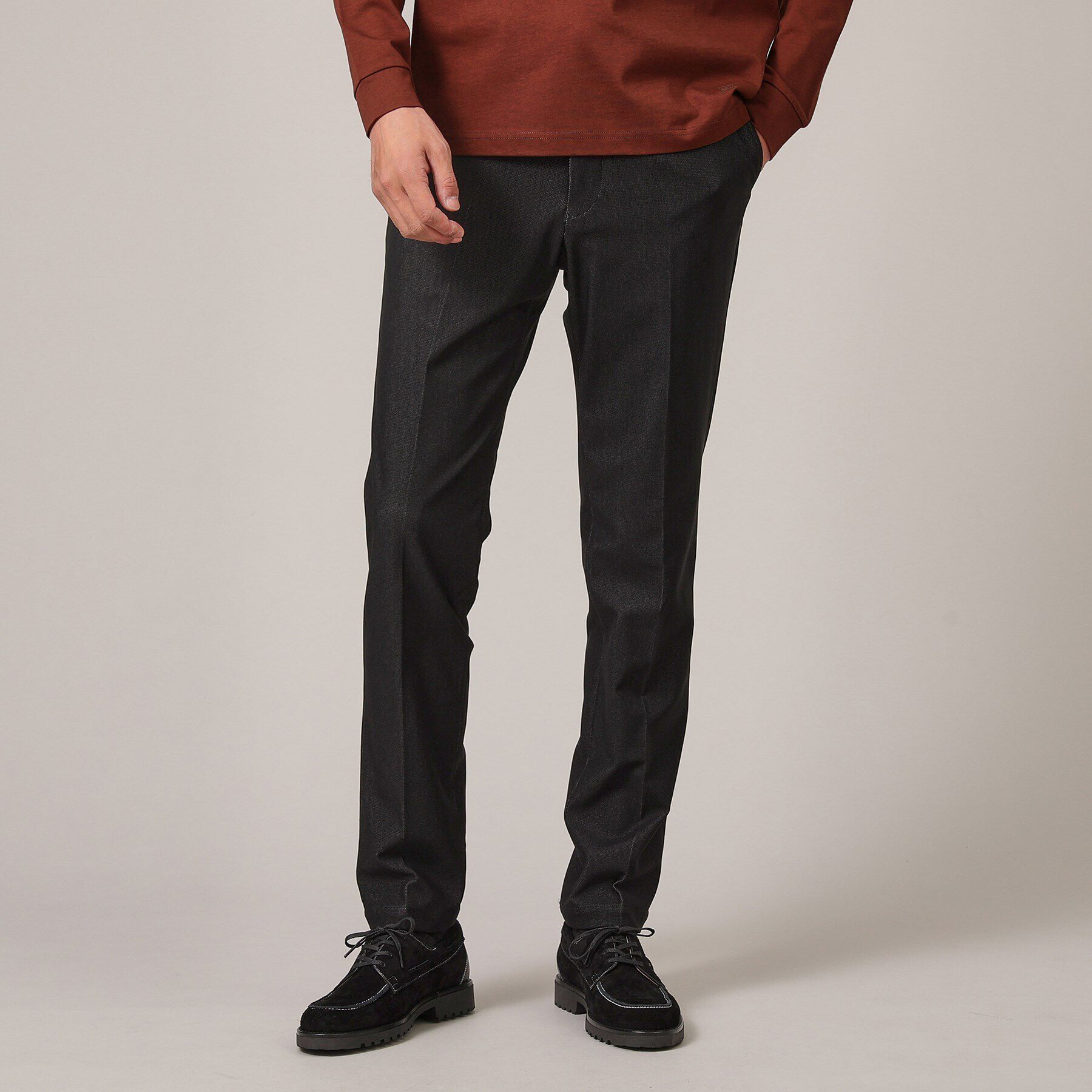 TAKEO KIKUCHI「【360&deg;ストレッチ／セットアップ対応】None Of Stress パンツ」|その他|ブラック・メランジ(