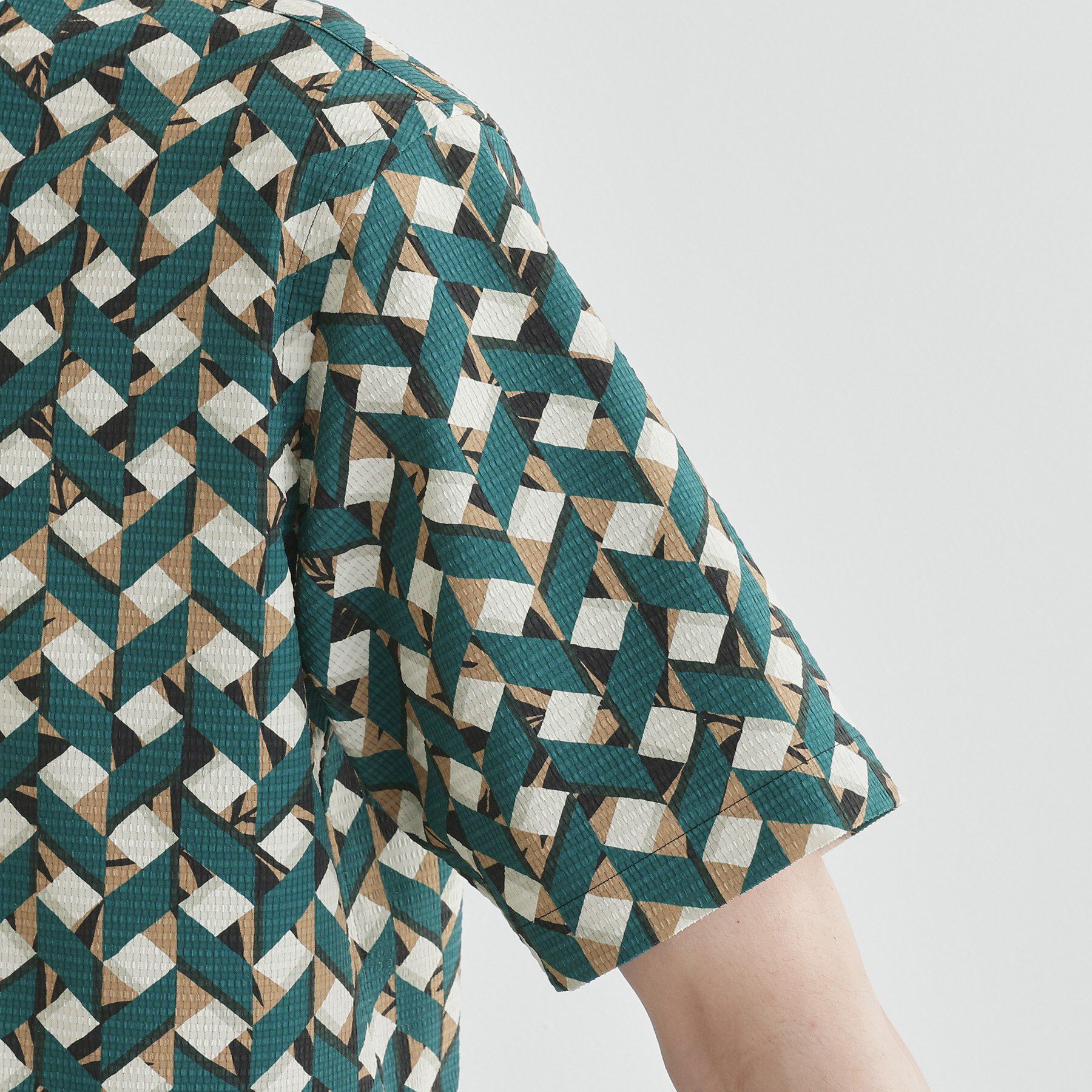 TAKEO KIKUCHI「【COOL CITY WEAR】籠目アート柄 サッカーシャツ /通気性」|シャツ・ブラウス|