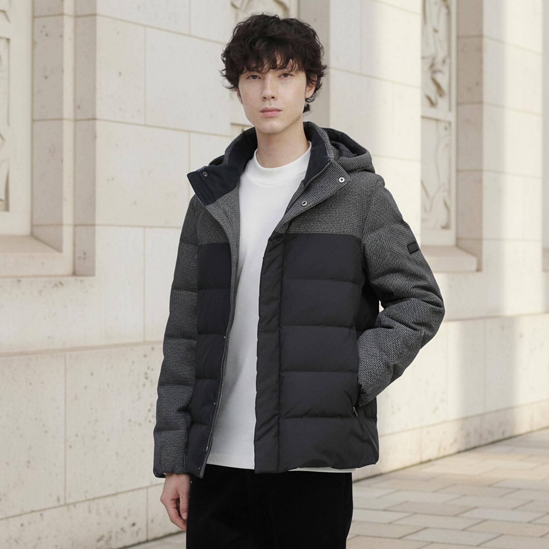 TAKEO KIKUCHI「カラーコンビ ダウンブルゾン」|ダウン|ブラック(219)