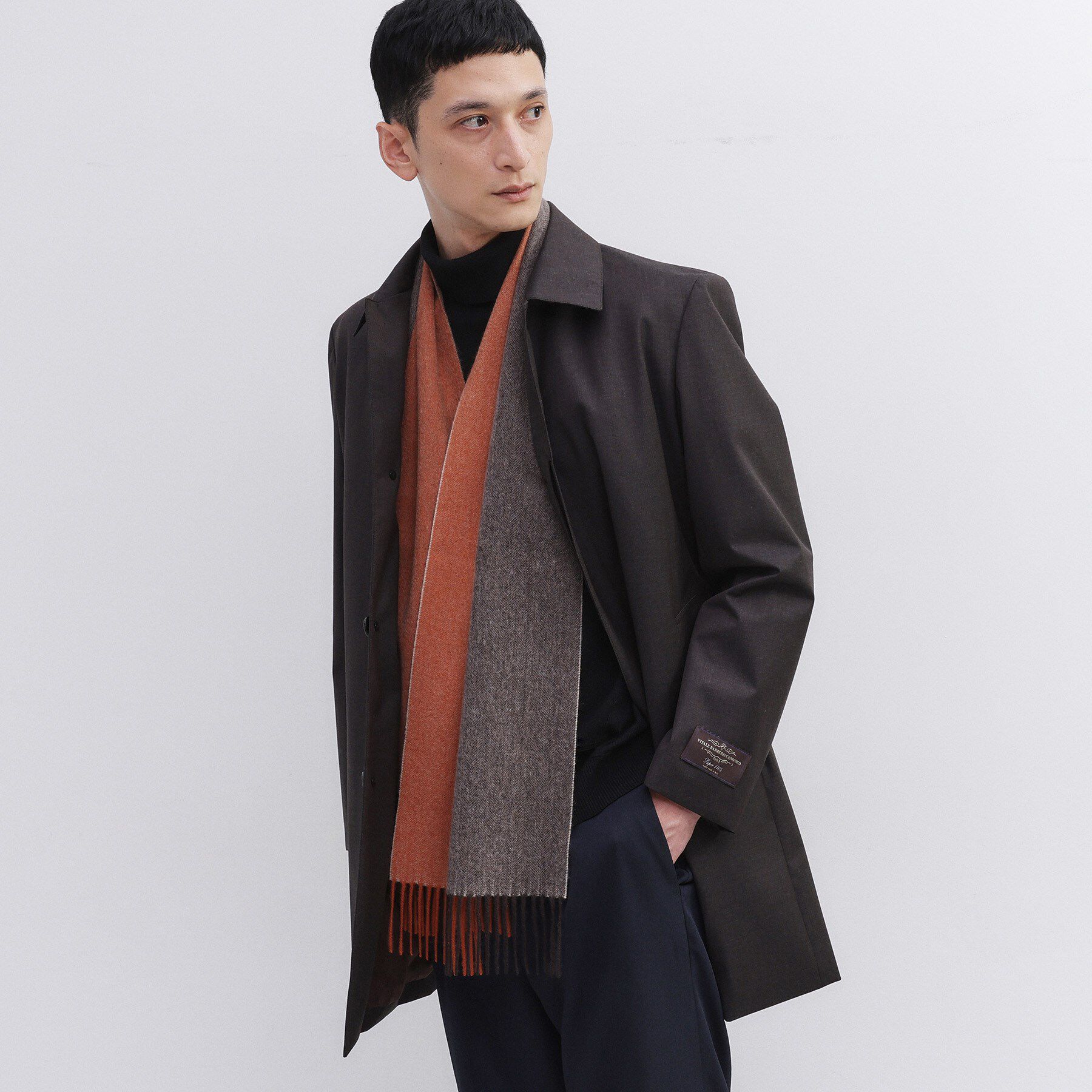 TAKEO KIKUCHI「【洗えるカシミヤ】ピュアカシミヤ 4面パネルマフラー」|ストール|