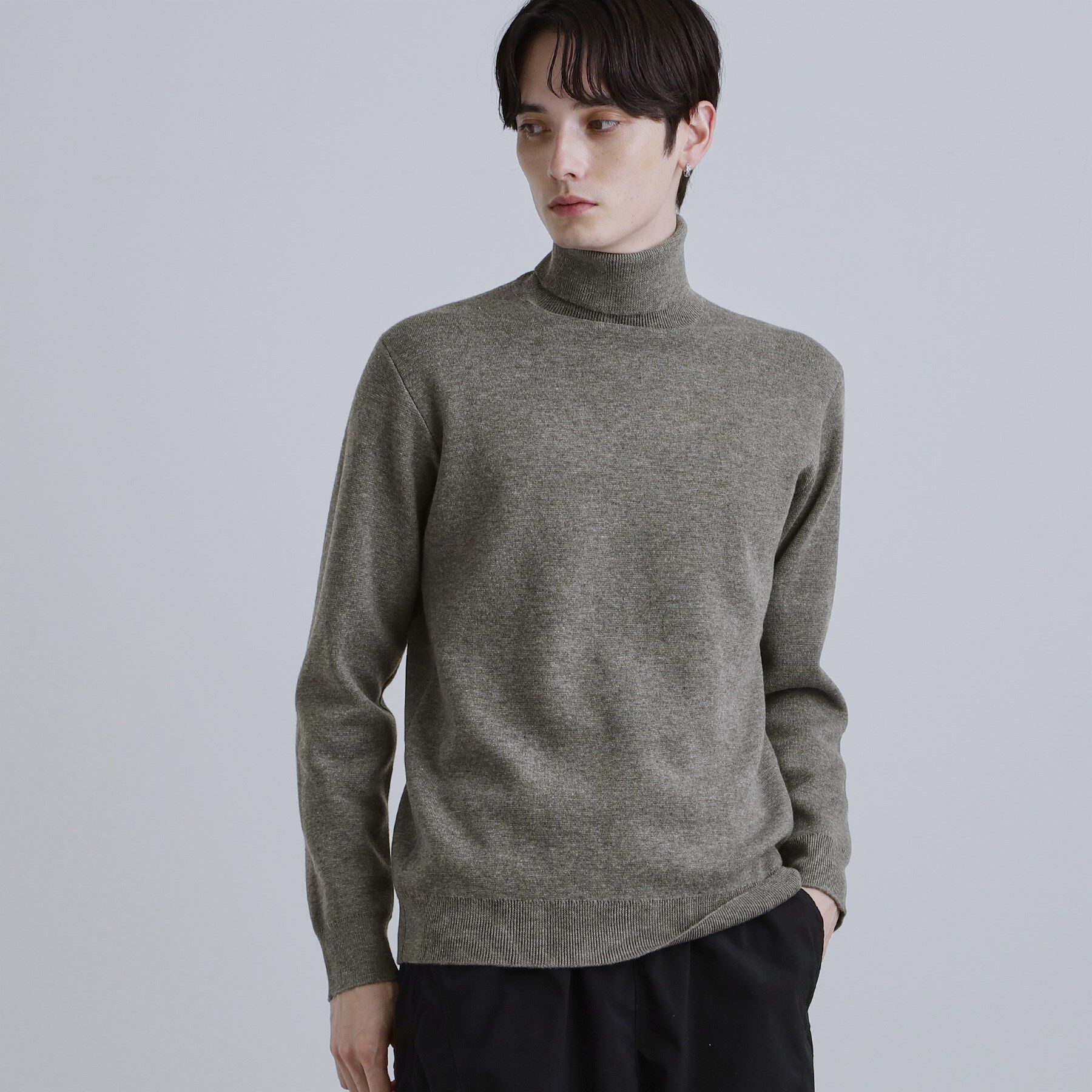 tk.TAKEO KIKUCHI「ミラノリブタートルネックニット」|ニット・セーター|ライトグレー(011