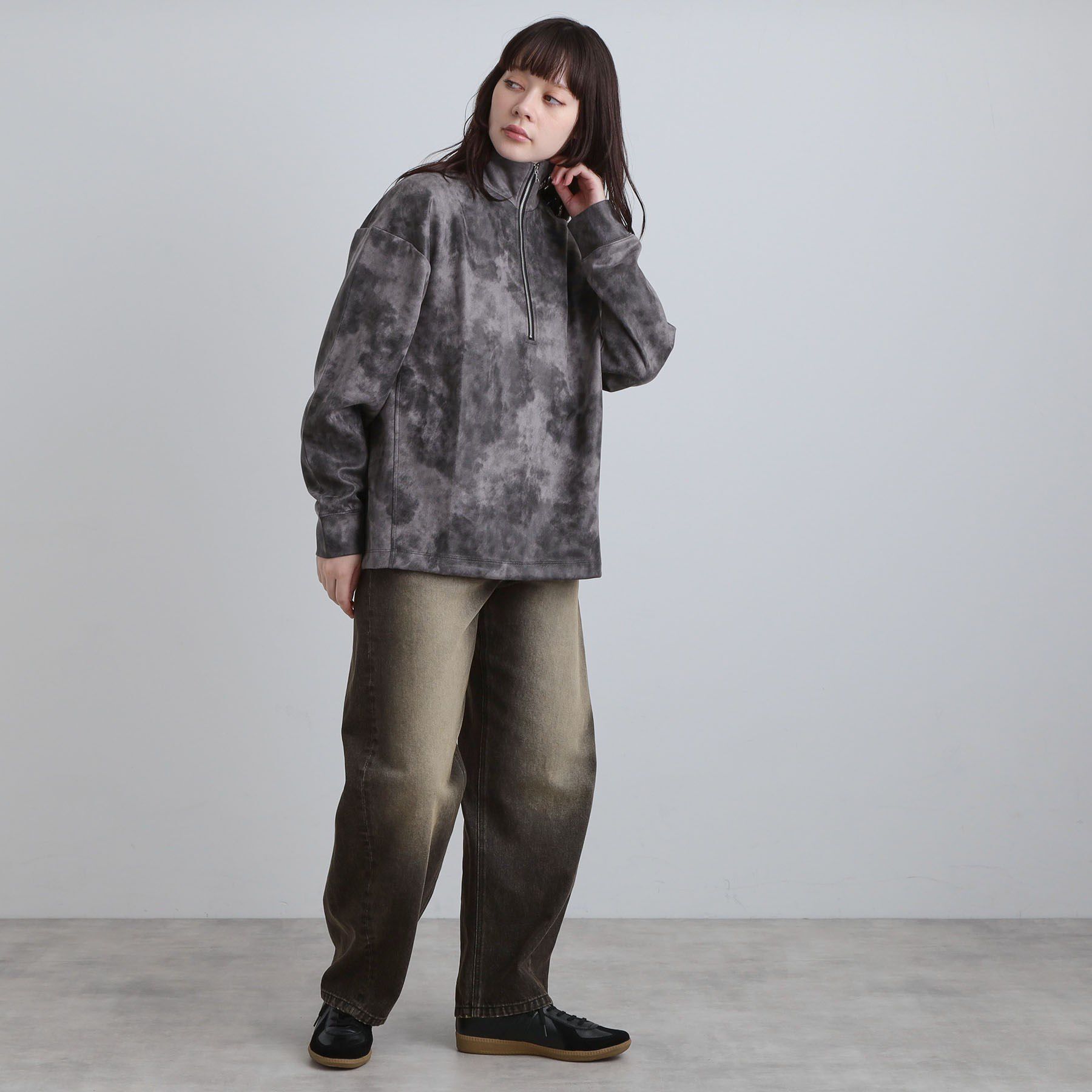 tk.TAKEO KIKUCHI「ヴィンテージライクプリント ハーフジッププルオーバー」|Tシャツ・カットソー|