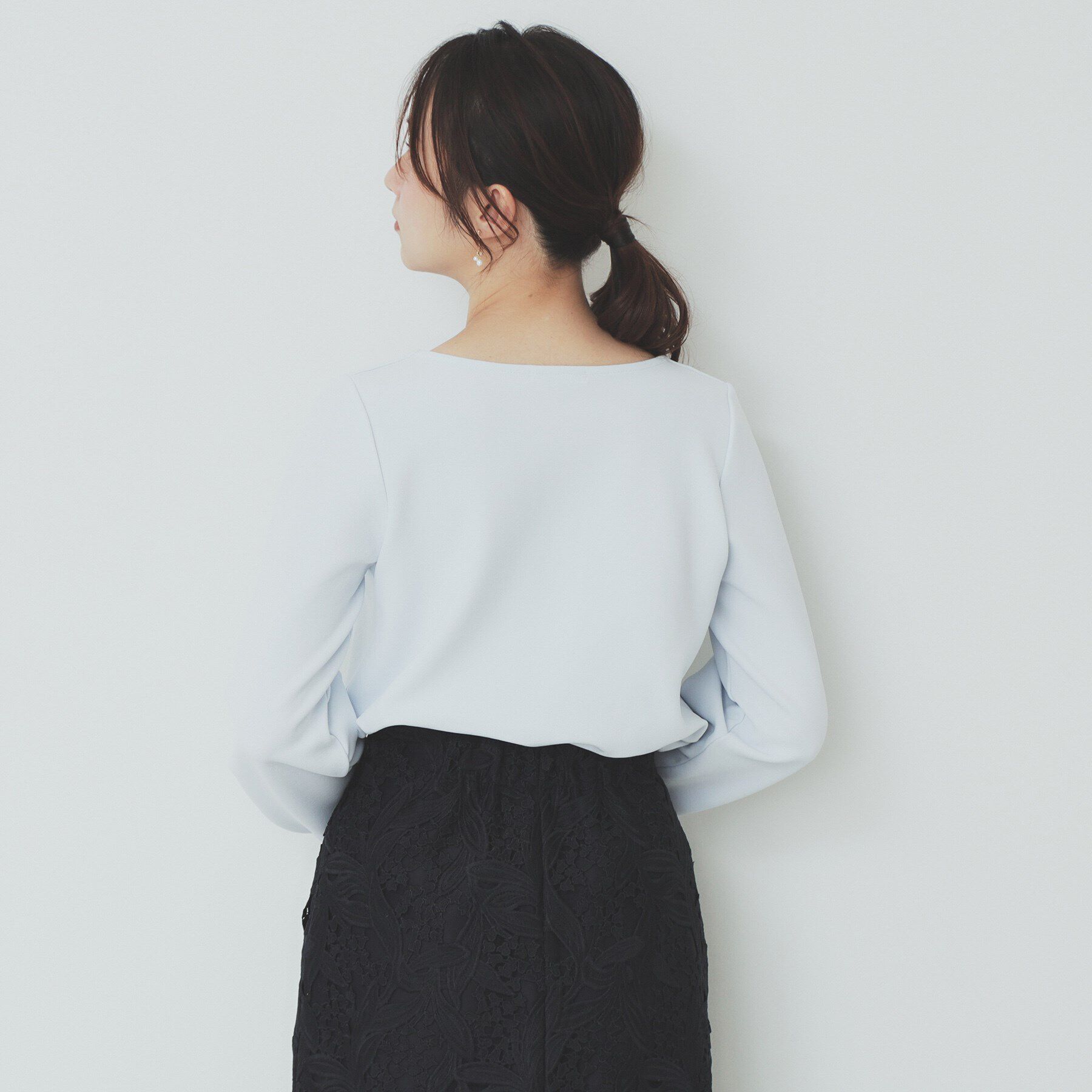 index「キーネックタックデザイントップス【洗濯機洗い可】」|Tシャツ・カットソー|