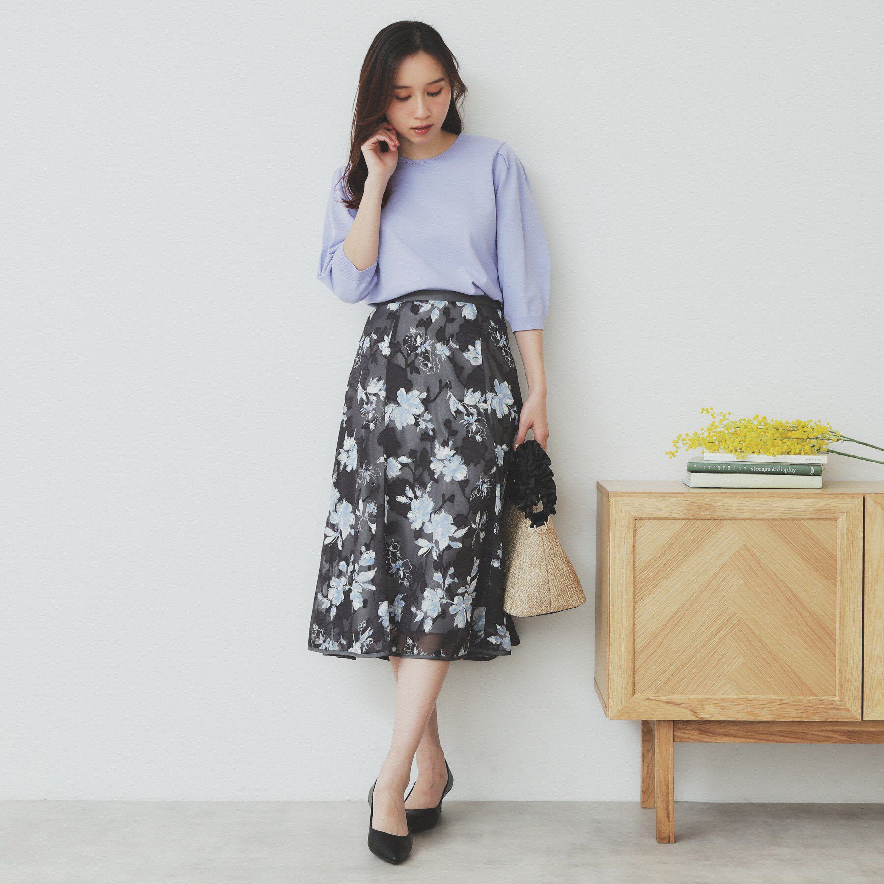 index「《7色展開/XS-LLサイズ》クルーネックデザインスリーブニット【洗濯機洗い可】」|ニット・セーター|