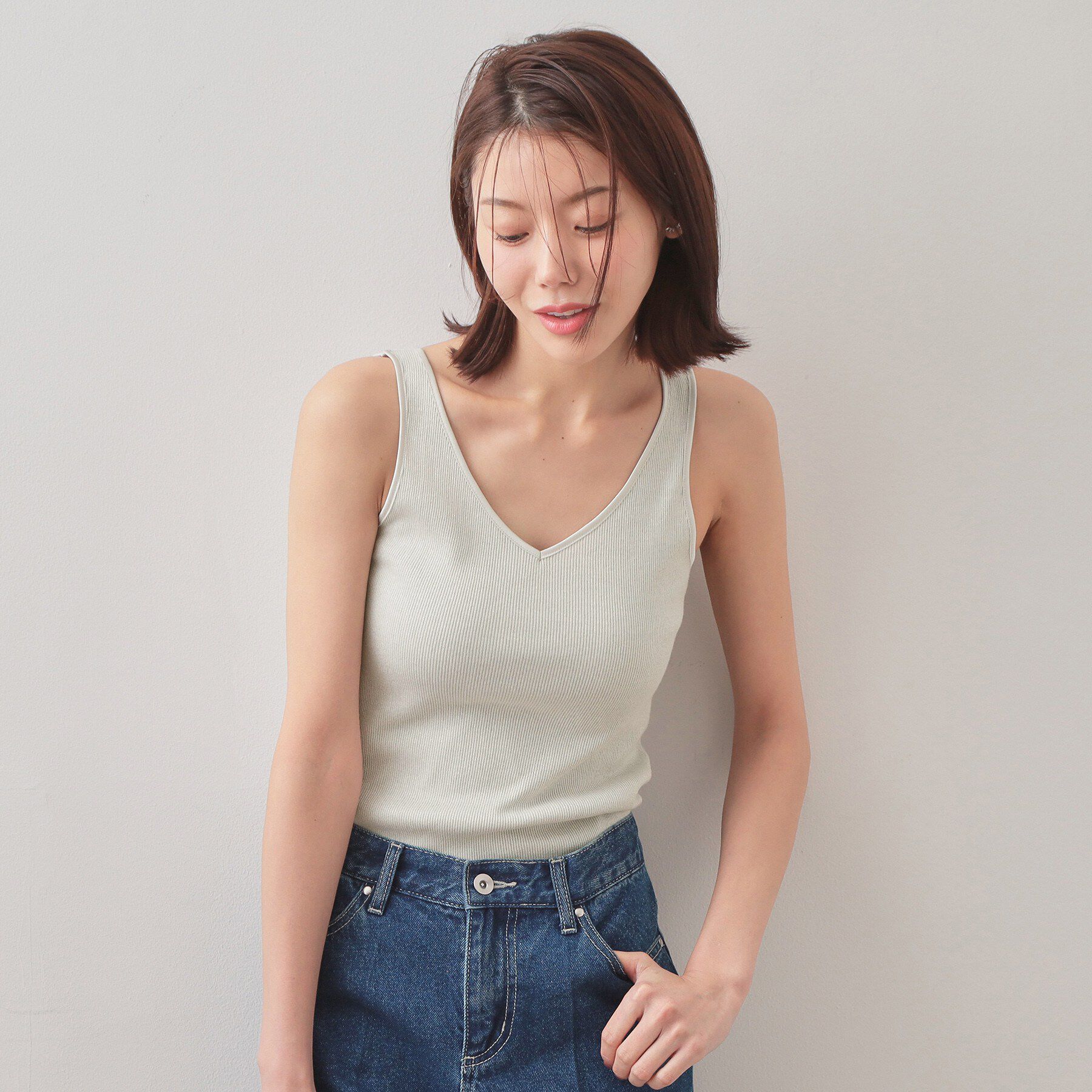 index「前後2WAY サテンパイピングリブタンクトップ【洗濯機洗い可】」|キャミソール|