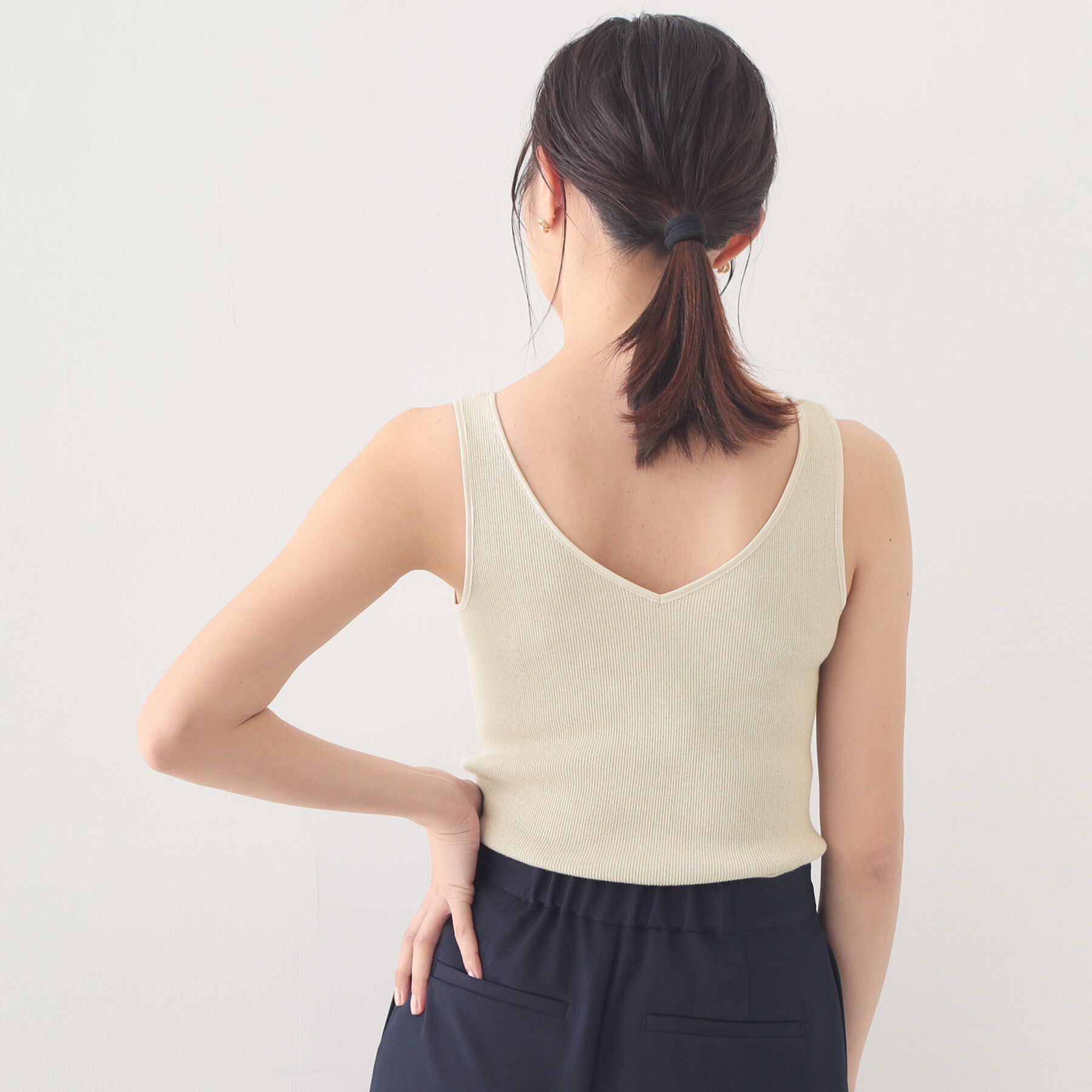 index「前後2WAY サテンパイピングリブタンクトップ【洗濯機洗い可】」|キャミソール|