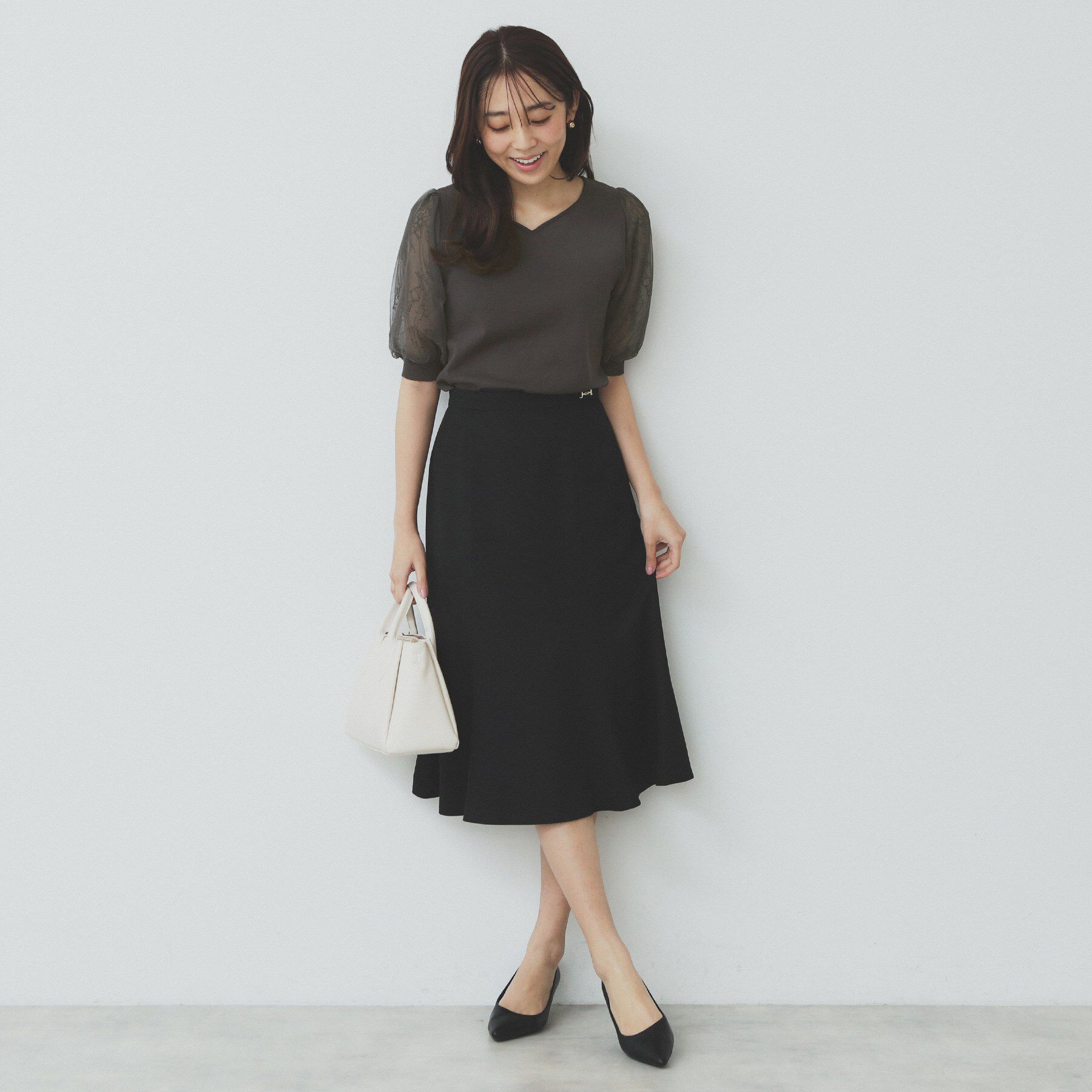 index「チュールレーススリーブニット【洗濯機洗い可】」|ニット・セーター|