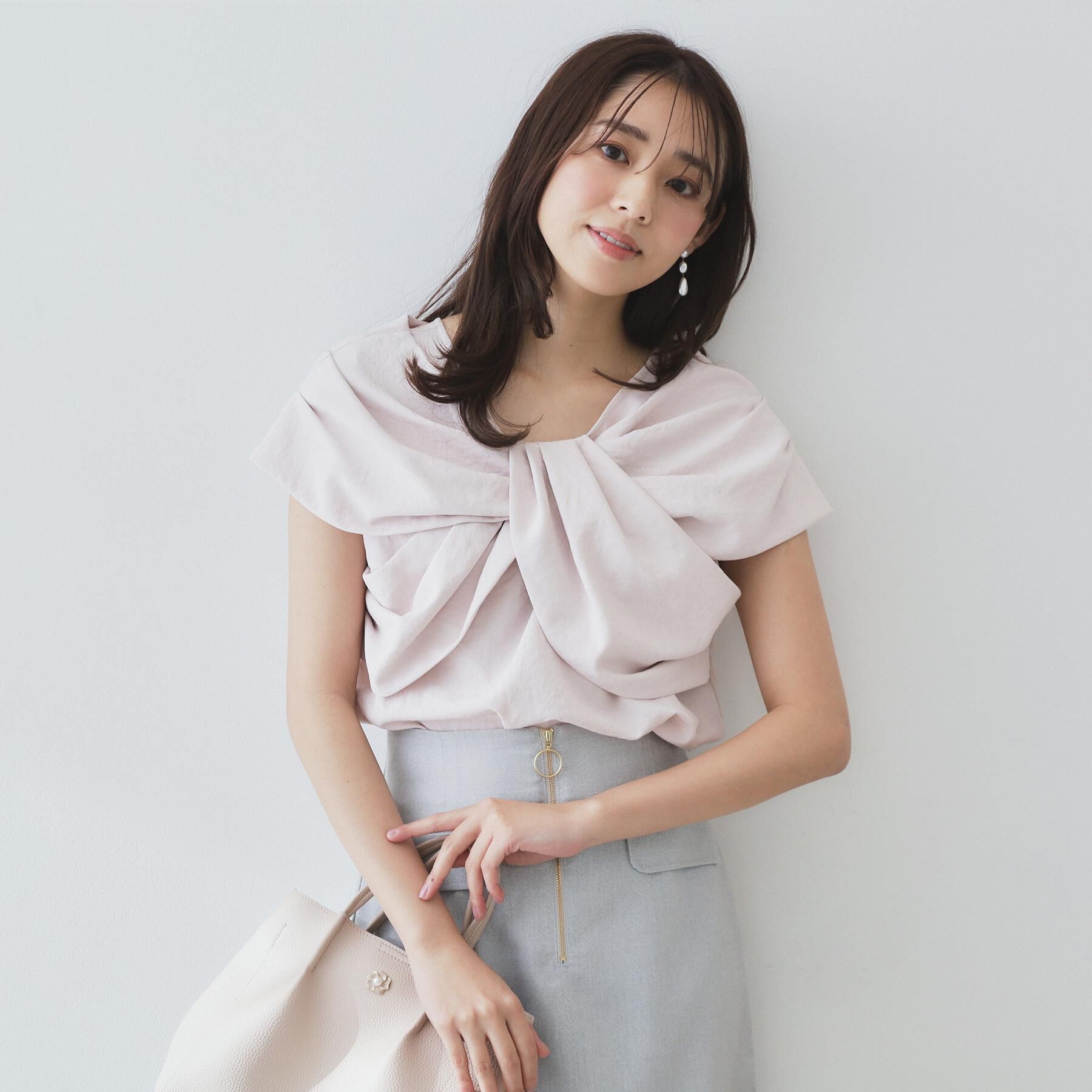 index「ビッグリボンショールブラウス【洗濯機洗い可/吸水速乾/防シワ/抗ピル/イージーアイロン】」|シャツ・ブラウス|