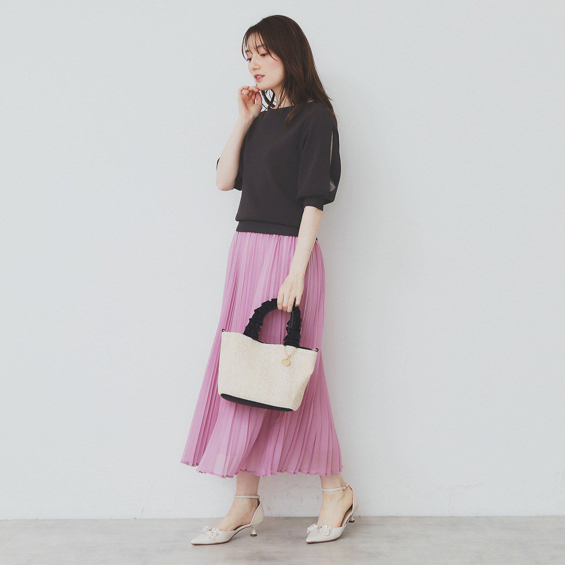 index「《6色展開/XS-LLサイズ》ドライタッチ デザインスリーブニット【洗濯機洗い可/接触冷感/抗ピル】」|ニット・セーター|