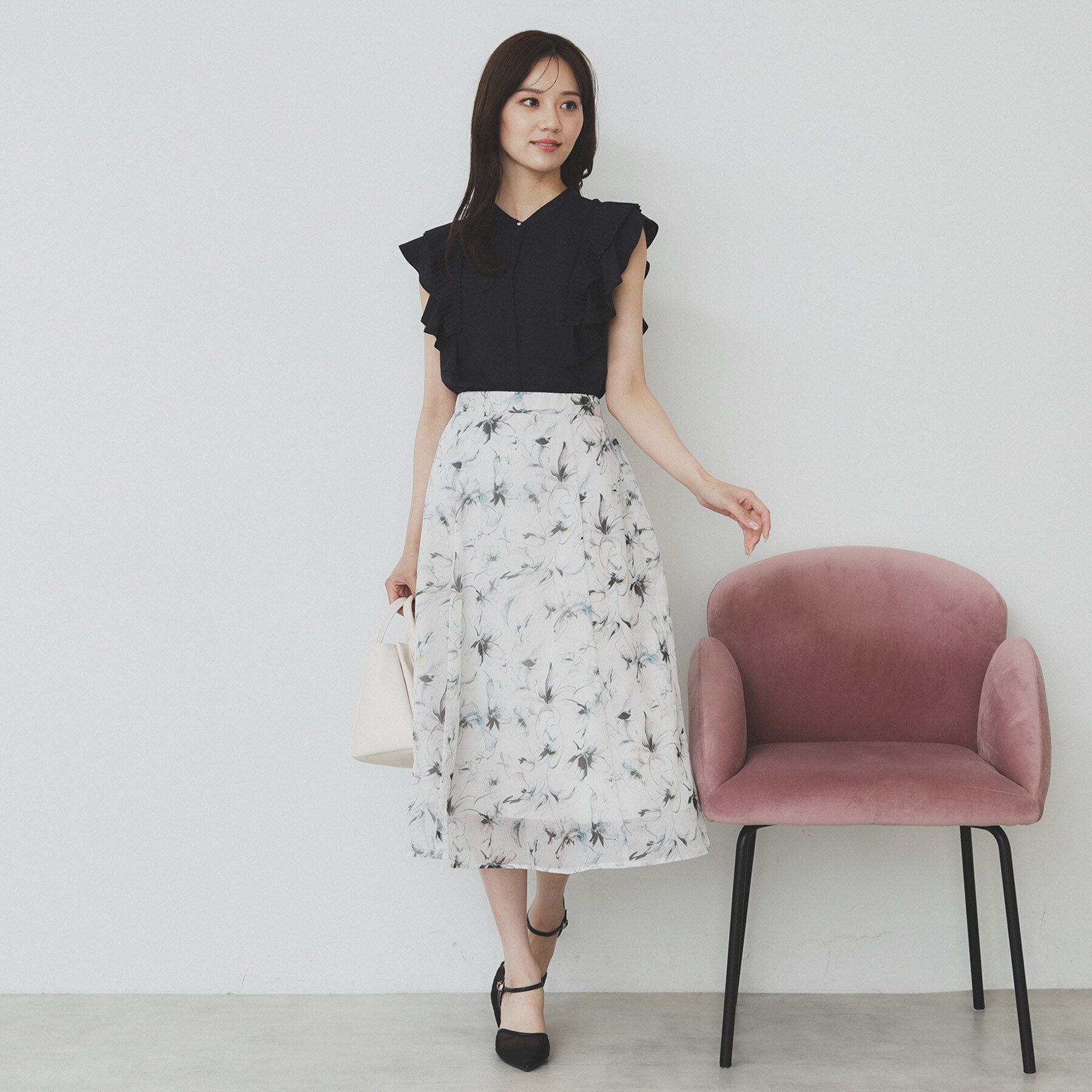 index「プリーツフリルバンドカラーブラウス【洗濯機洗い可/イージーアイロン】」|シャツ・ブラウス|