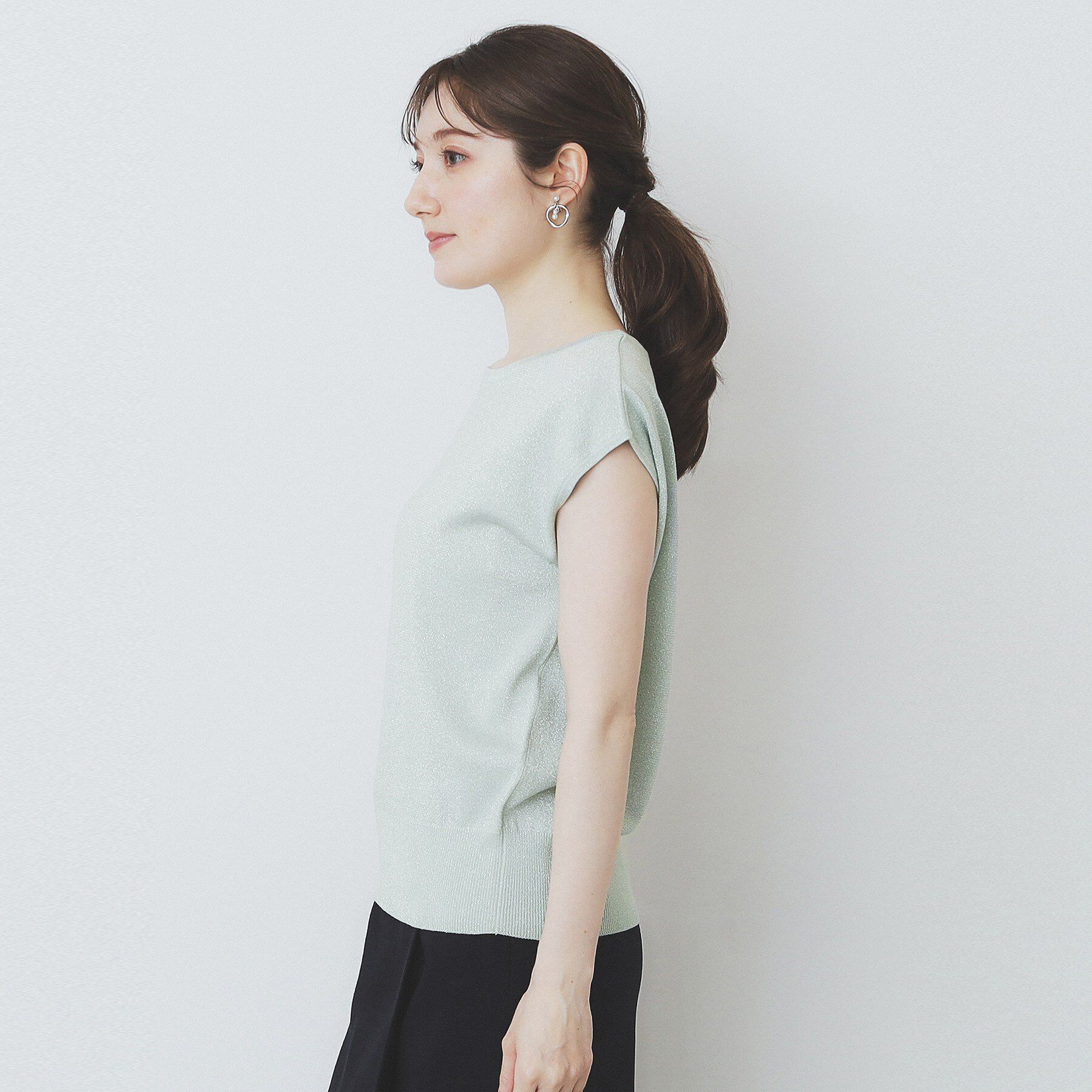 index「《XS-LLサイズ》フレンチスリーブニット【洗濯機洗い可/抗ピル】」|ニット・セーター|