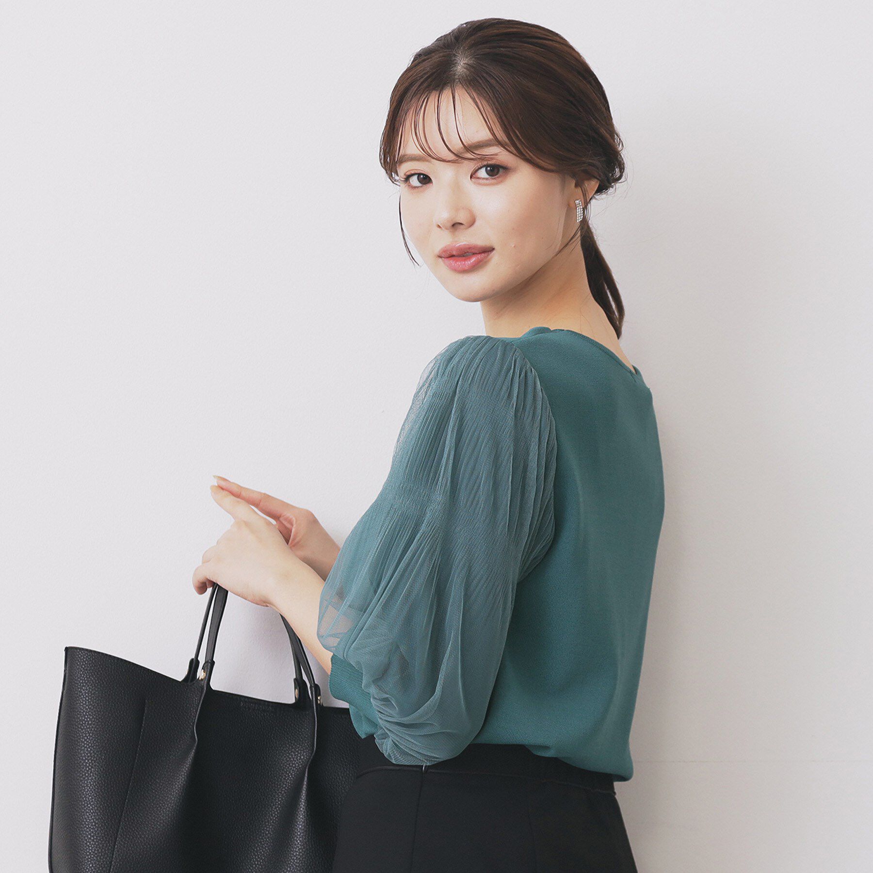 index「《5色展開》マジョリカプリーツスリーブニット【洗濯機洗い可】」|ニット・セーター|