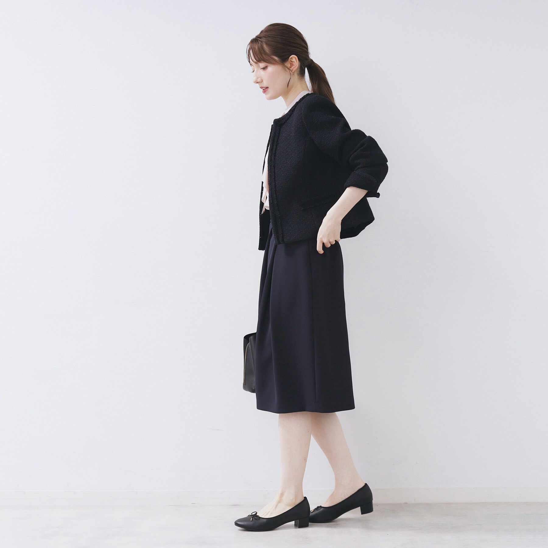 index「《通勤/セットアップ対応》ノーカラーツイードジャケット【洗濯機OK】」|ノーカラージャケット|