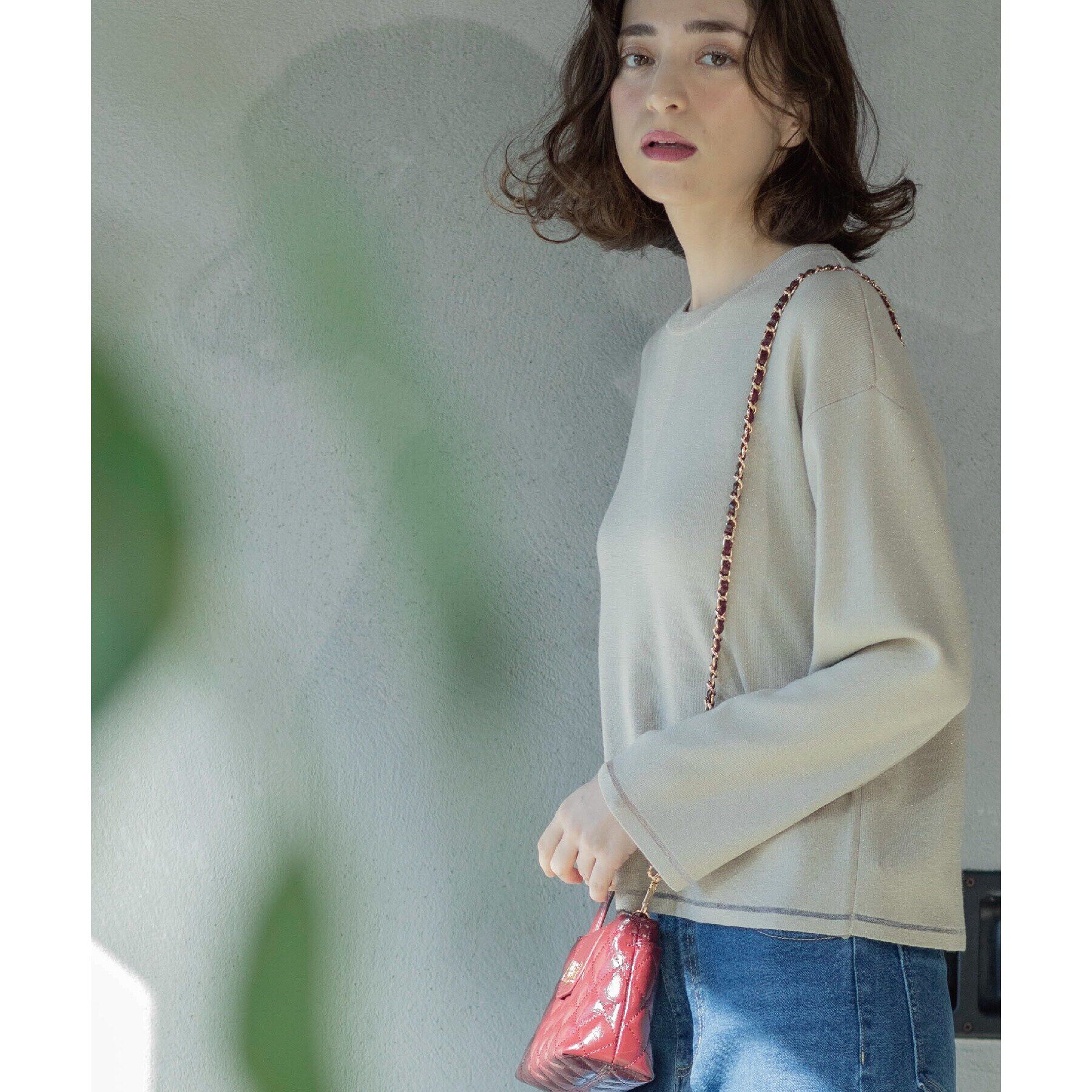 OPAQUE.CLIP「ラメシアーラインニット【洗濯機洗い可】」|ニット・セーター|