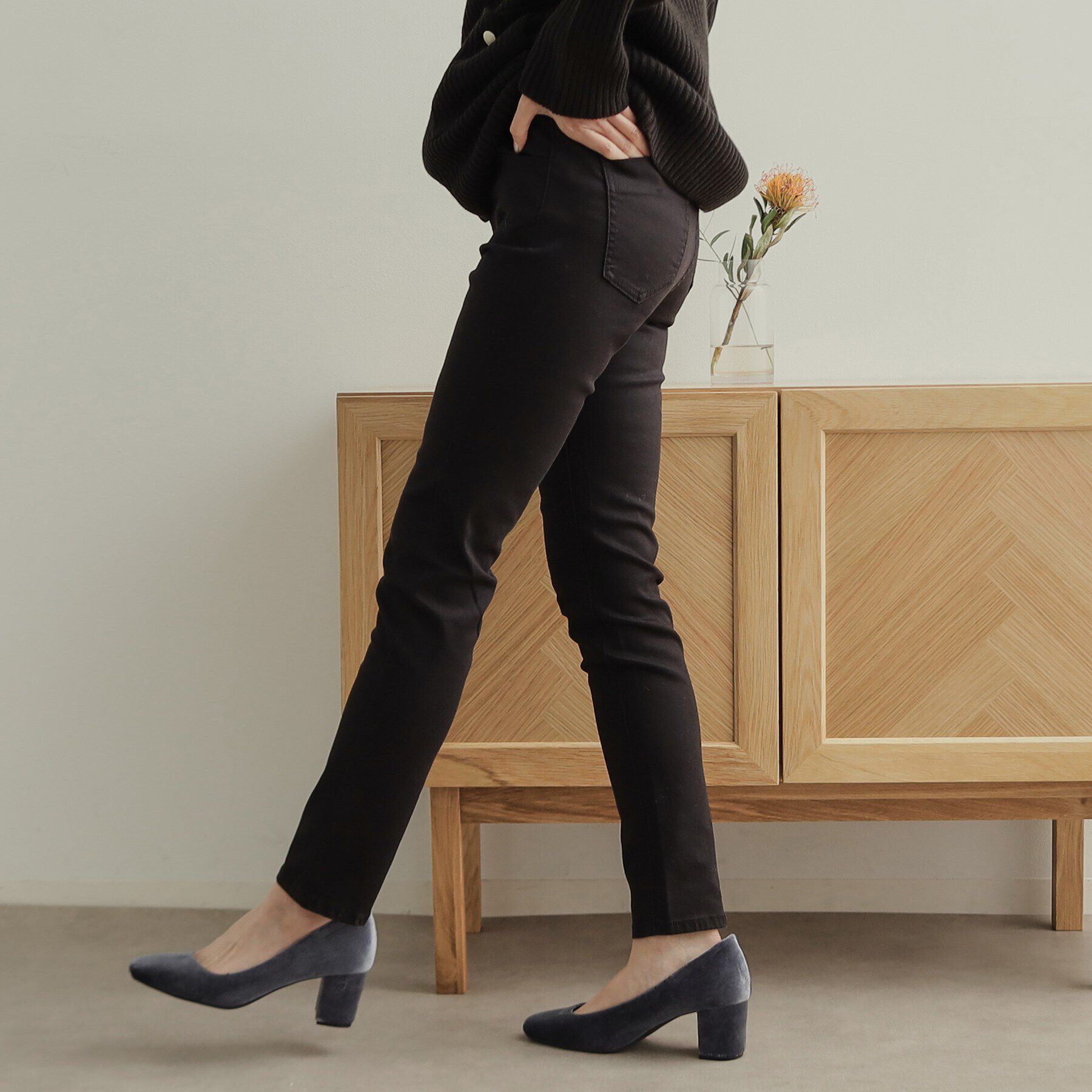 OPAQUE.CLIP「《SS-LLsize》ライクラストレッチスキニーデニムパンツ【洗濯機洗い可】」|デニム|