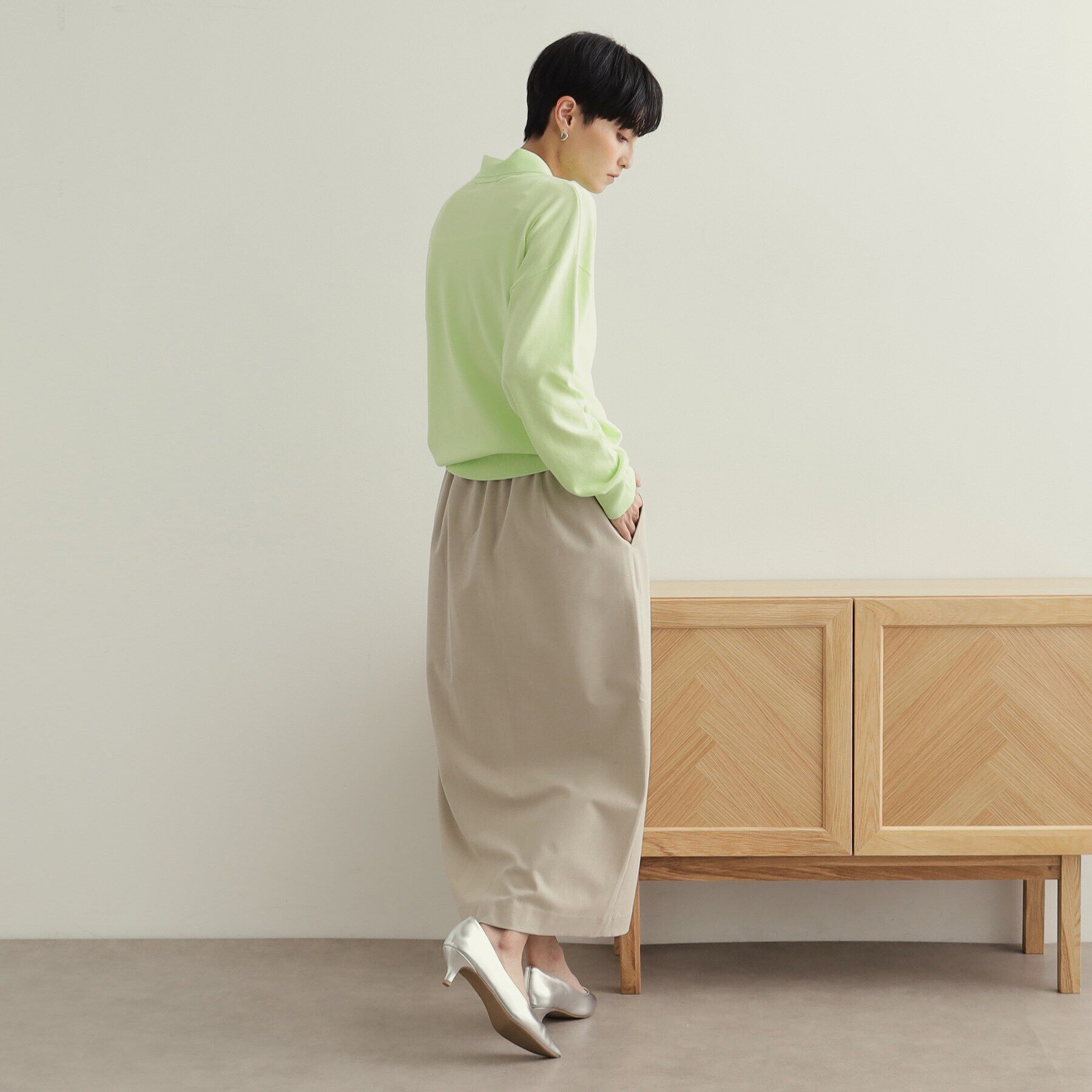 OPAQUE.CLIP「ストレッチイージーナロースカート【洗濯機洗い可】」|スカート|