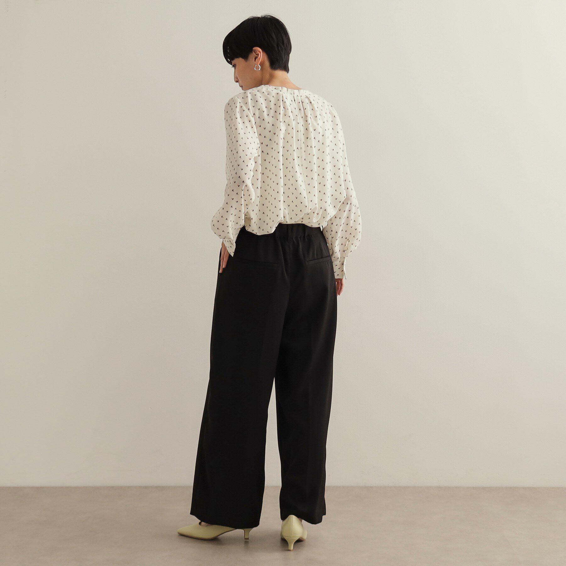 OPAQUE.CLIP「タックジョーゼットブラウス【洗濯機洗い可】」|シャツ・ブラウス|