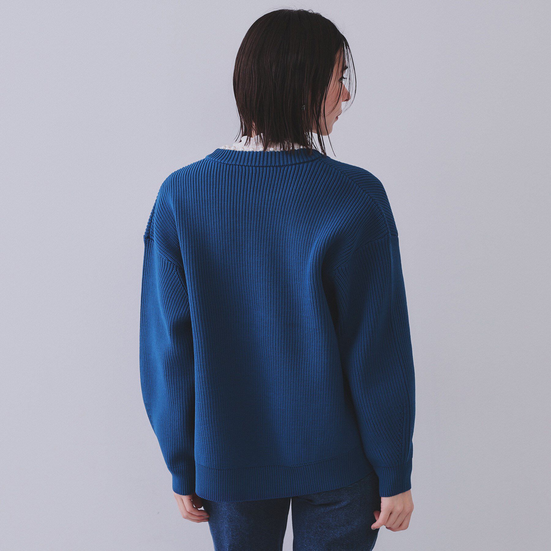 OPAQUE.CLIP「パール調ボタン付ニットカーディガン【洗濯機洗い可】」|カーディガン|