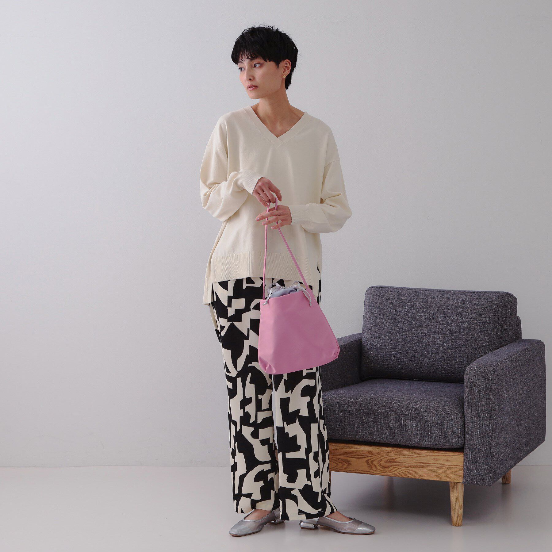 OPAQUE.CLIP「サテンコンビ巾着ワンショルダーバッグ」|ショルダー・メッセンジャー|