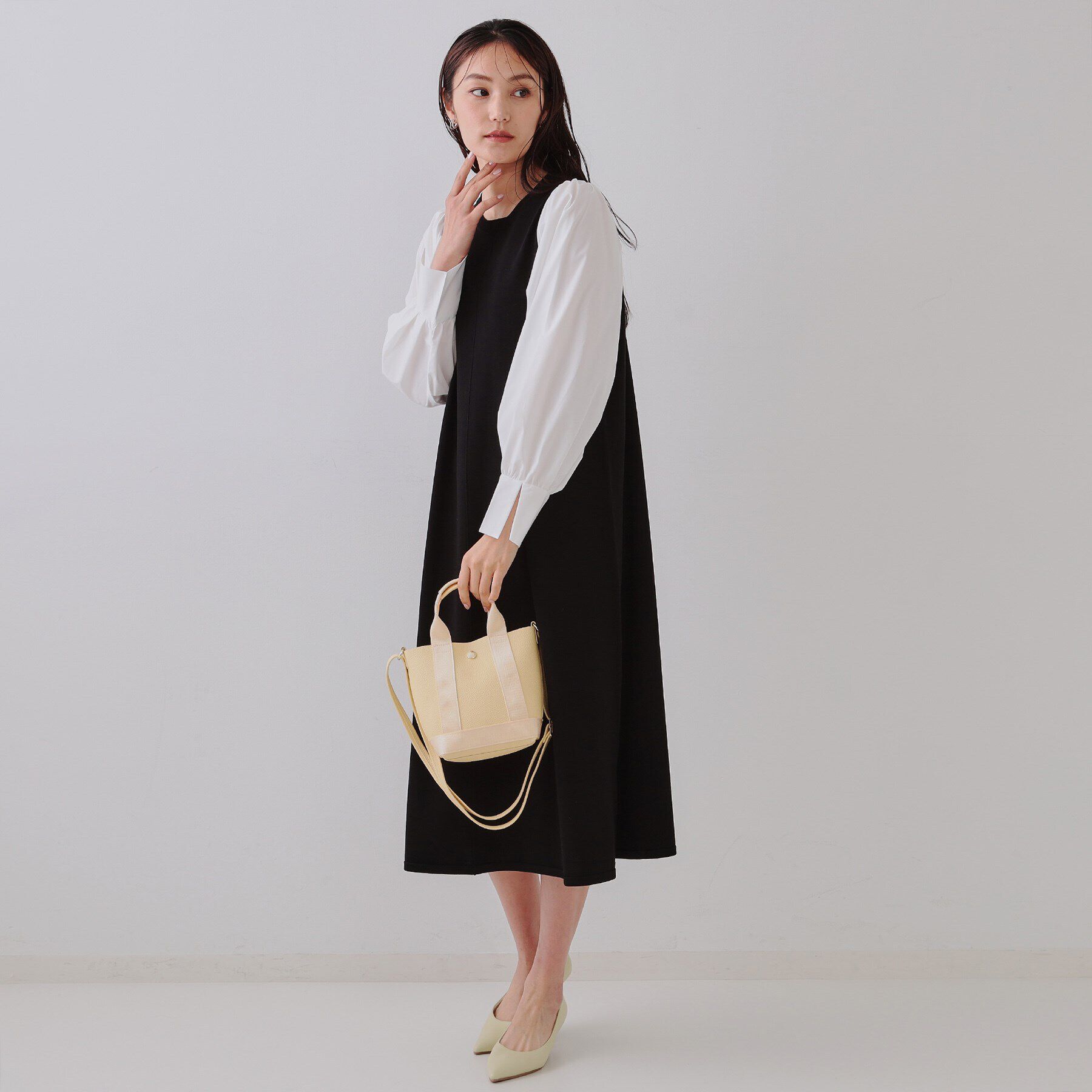 OPAQUE.CLIP「フハクスリーブニットワンピース【洗える】」|ワンピース|