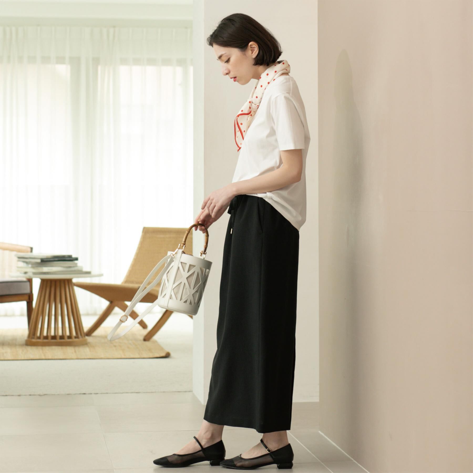 OPAQUE.CLIP「《5色展開/SS-LLサイズ》VネックベーシックTシャツ【接触冷感/洗濯機洗い可】」|Tシャツ・カットソー|