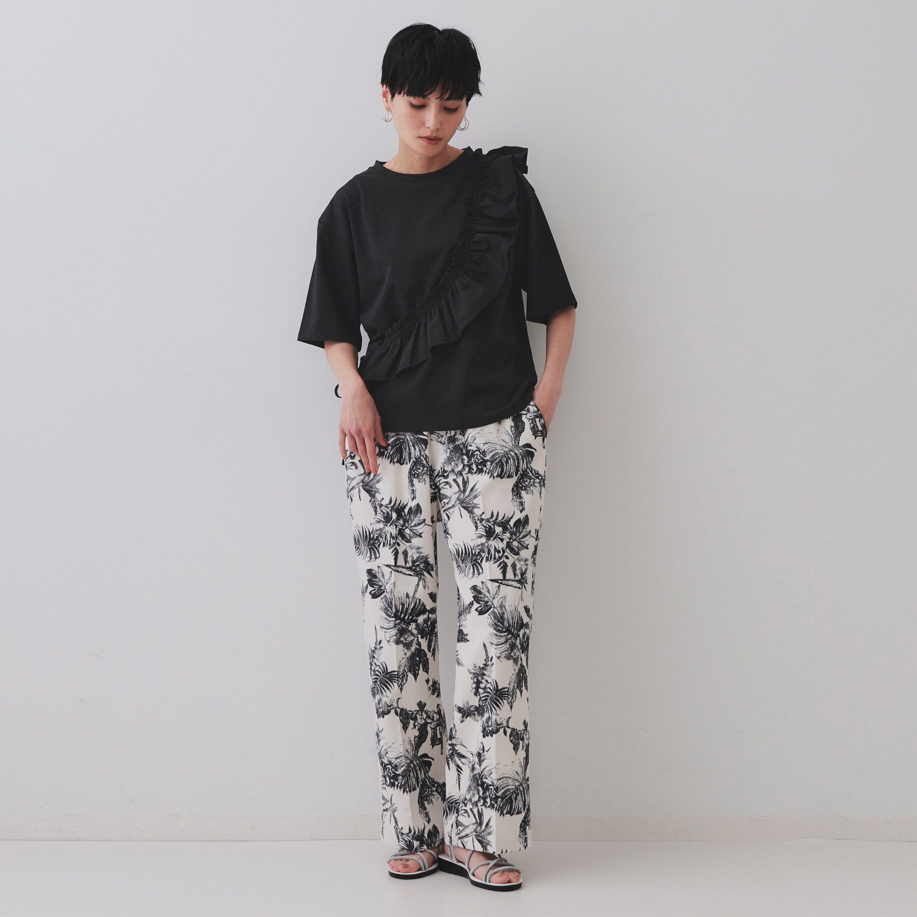 OPAQUE.CLIP「フリルドッキングカットソー【洗濯機洗い可】」|Tシャツ・カットソー|