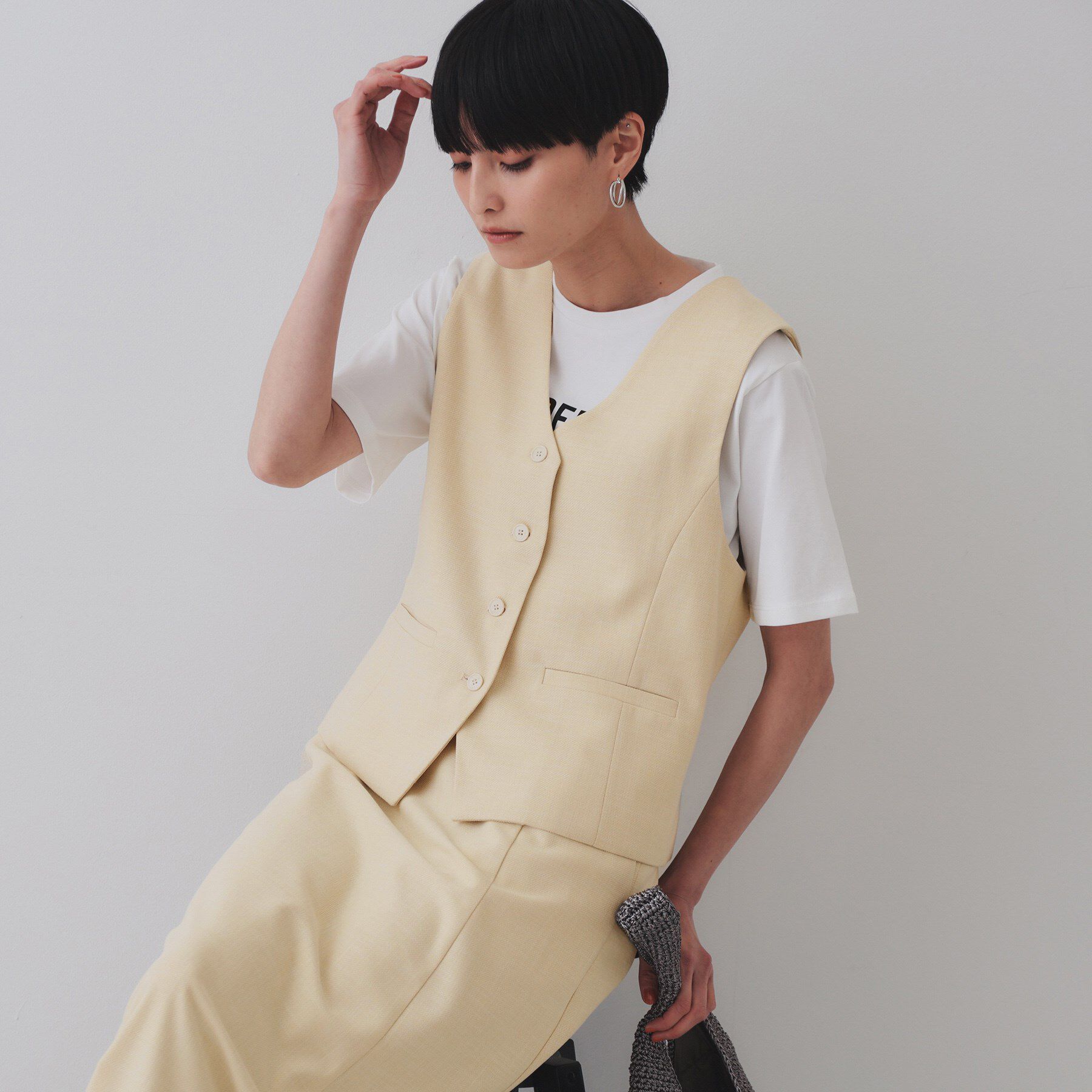 OPAQUE.CLIP「メランジコンパクトジレ/セットアップ対応可【洗濯機洗い可】」|ベスト・ジレ|