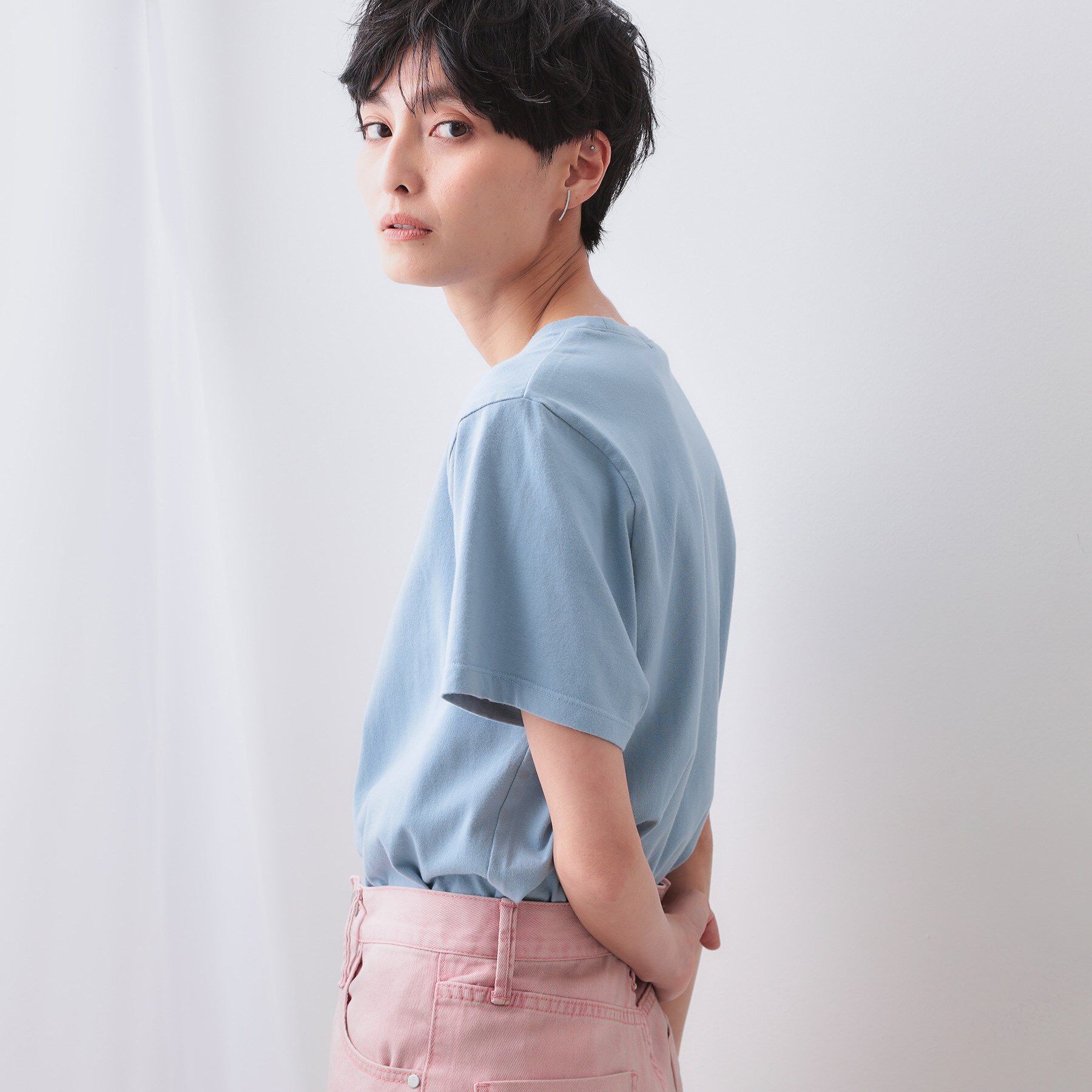 OPAQUE.CLIP「カラーロゴTシャツ【洗濯機洗い可】」|Tシャツ・カットソー|