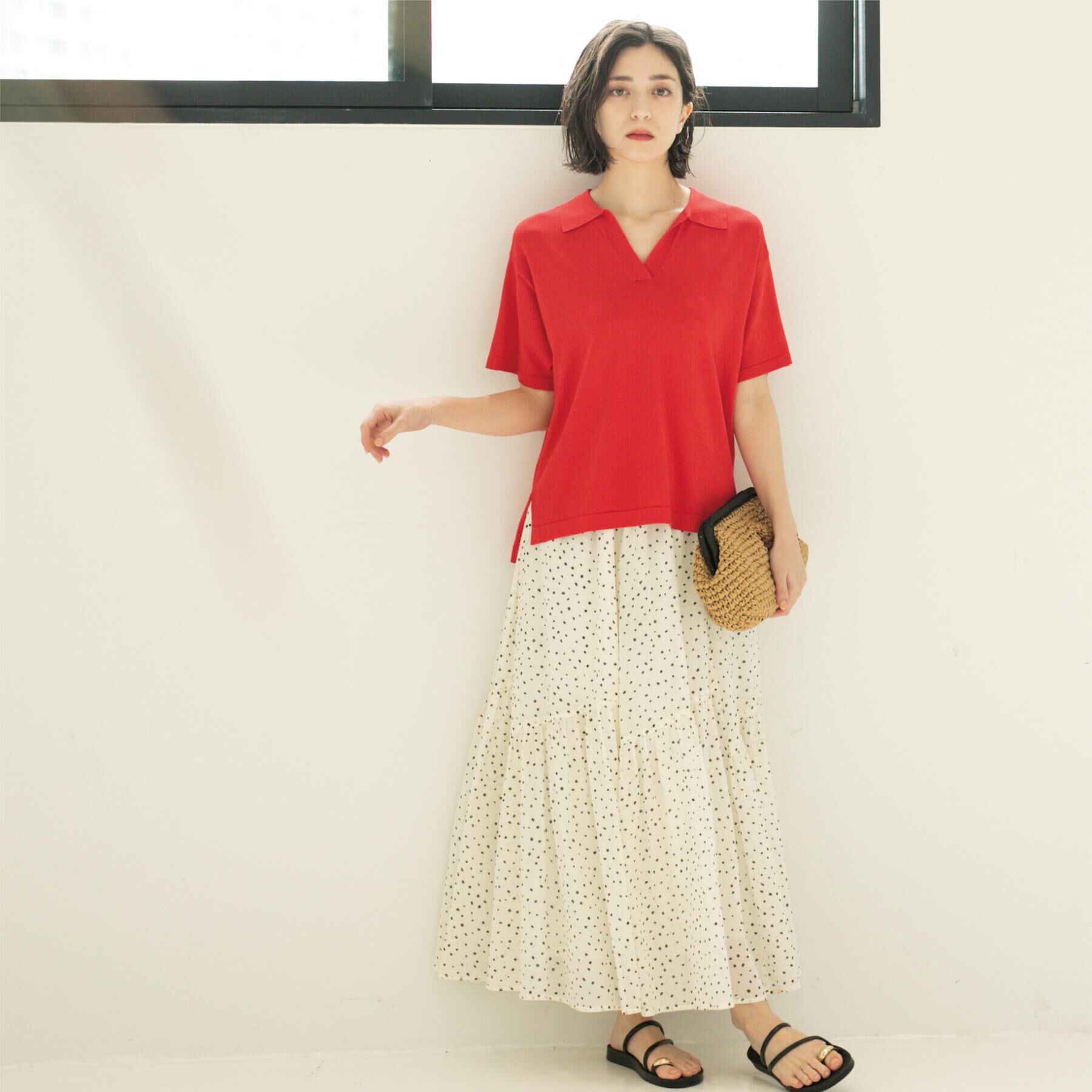 OPAQUE.CLIP「スキッパーニット【UV/接触冷感/抗ピル/洗濯機洗い可】」|ニット・セーター|