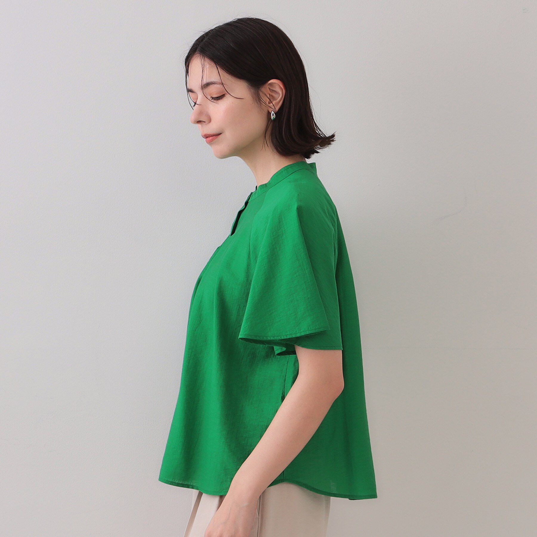 OPAQUE.CLIP「シアーフレアスリーブブラウス【洗濯機洗い可】」|シャツ・ブラウス|