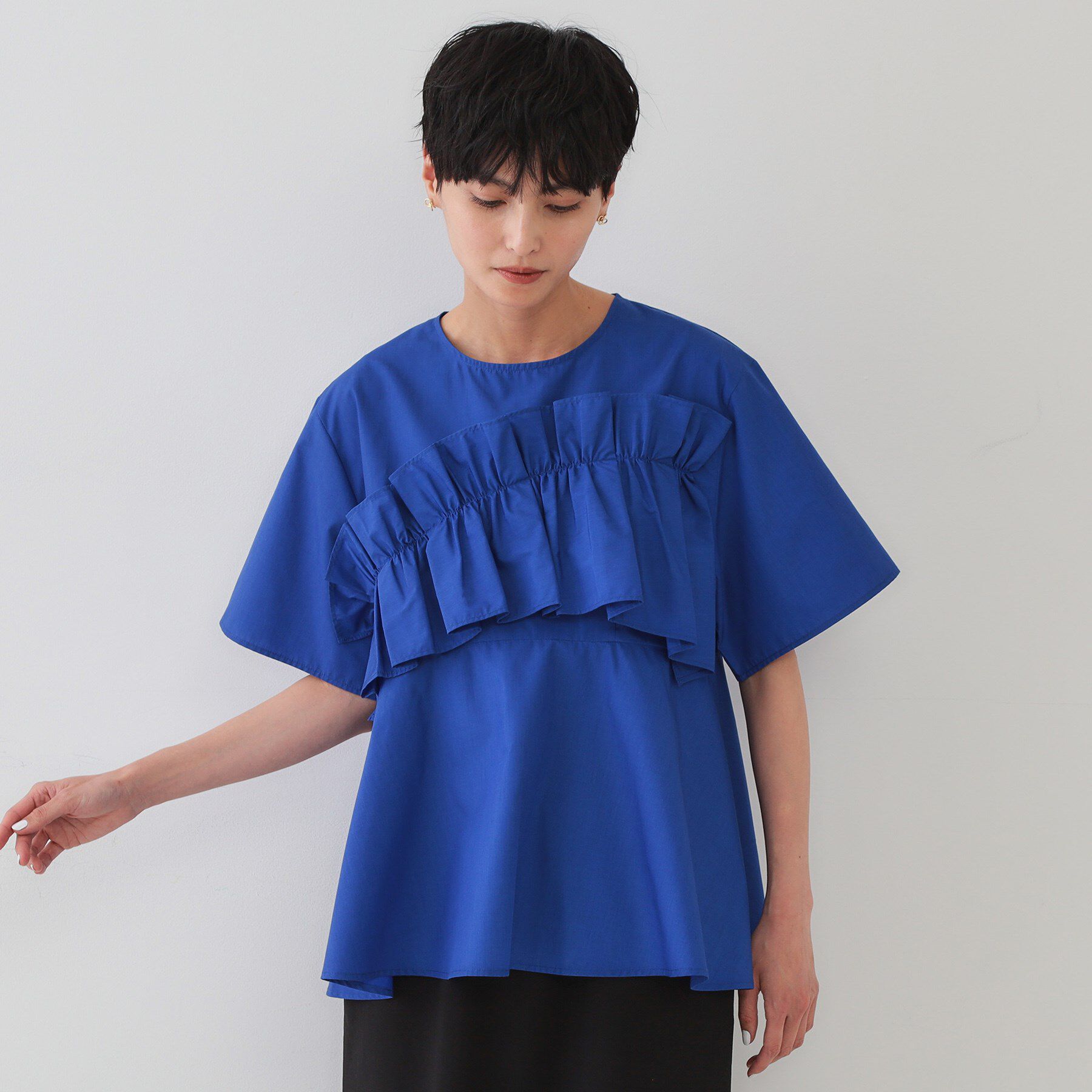 OPAQUE.CLIP「フリルデザインペプラムブラウス【洗濯機洗い可】」|シャツ・ブラウス|