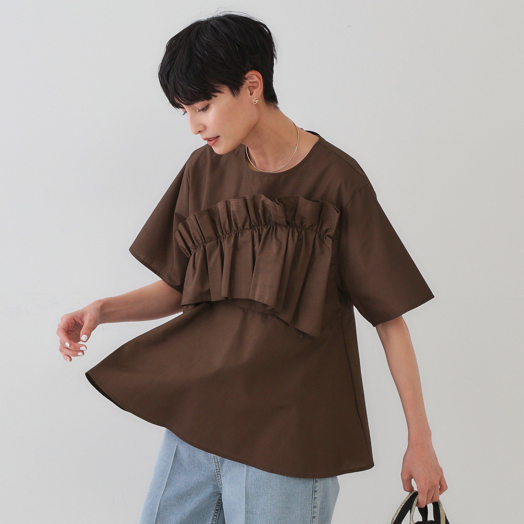 OPAQUE.CLIP「フリルデザインペプラムブラウス【洗濯機洗い可】」|シャツ・ブラウス|