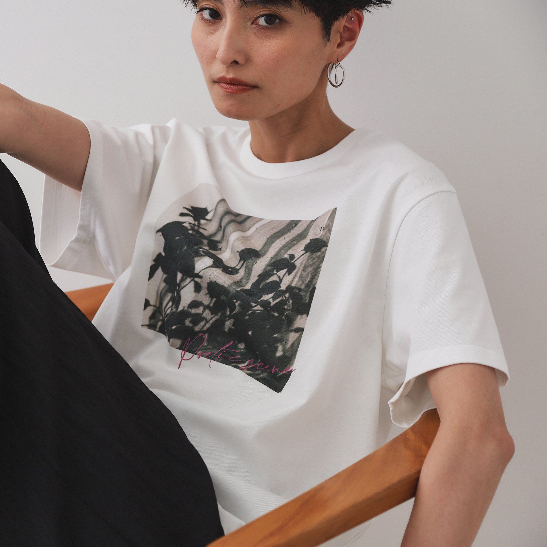 OPAQUE.CLIP「フォトプリントTシャツ【洗濯機洗い可】」|Tシャツ・カットソー|ホワイト(101)