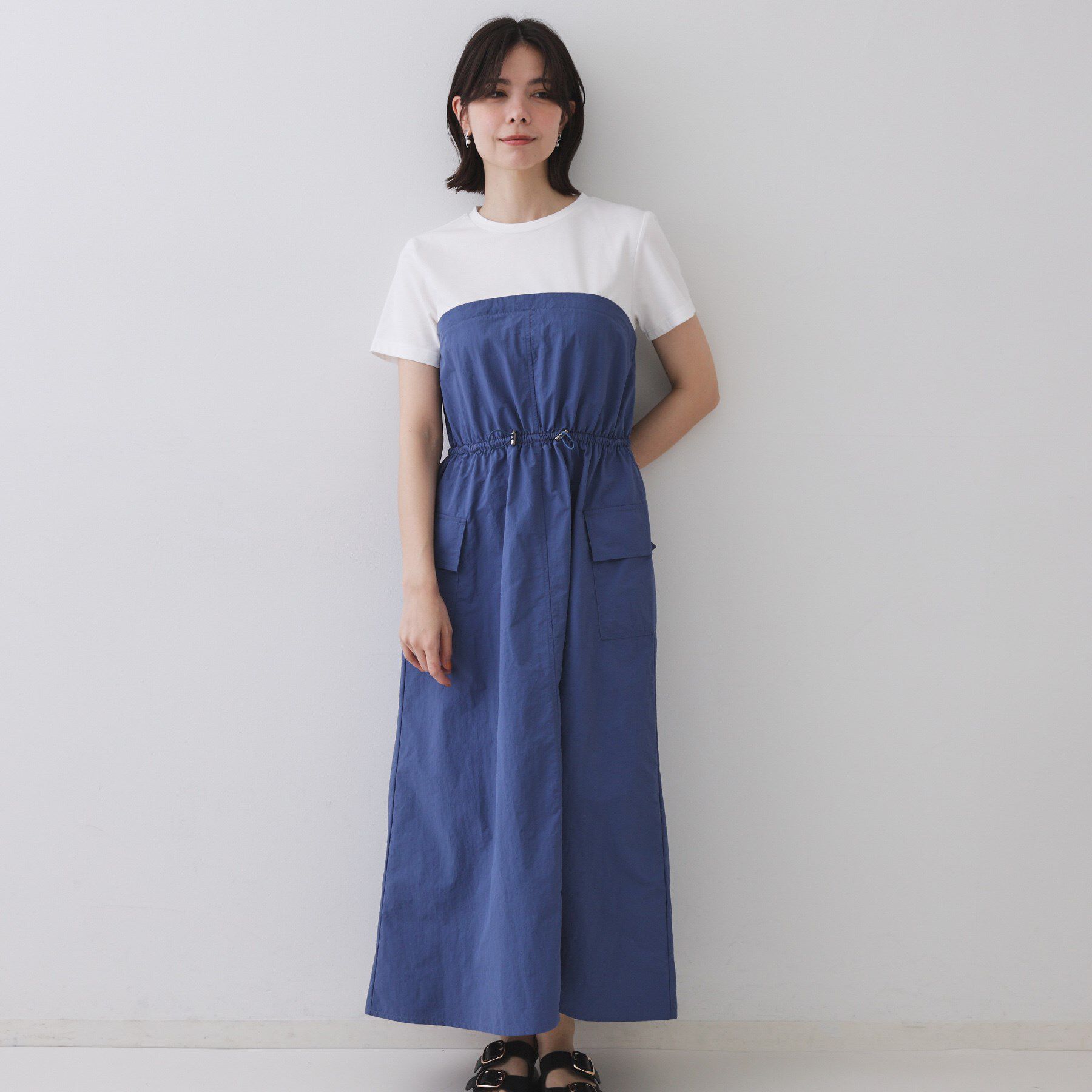 OPAQUE.CLIP「ドッキングワンピース【洗濯機洗い可】」|ワンピース|