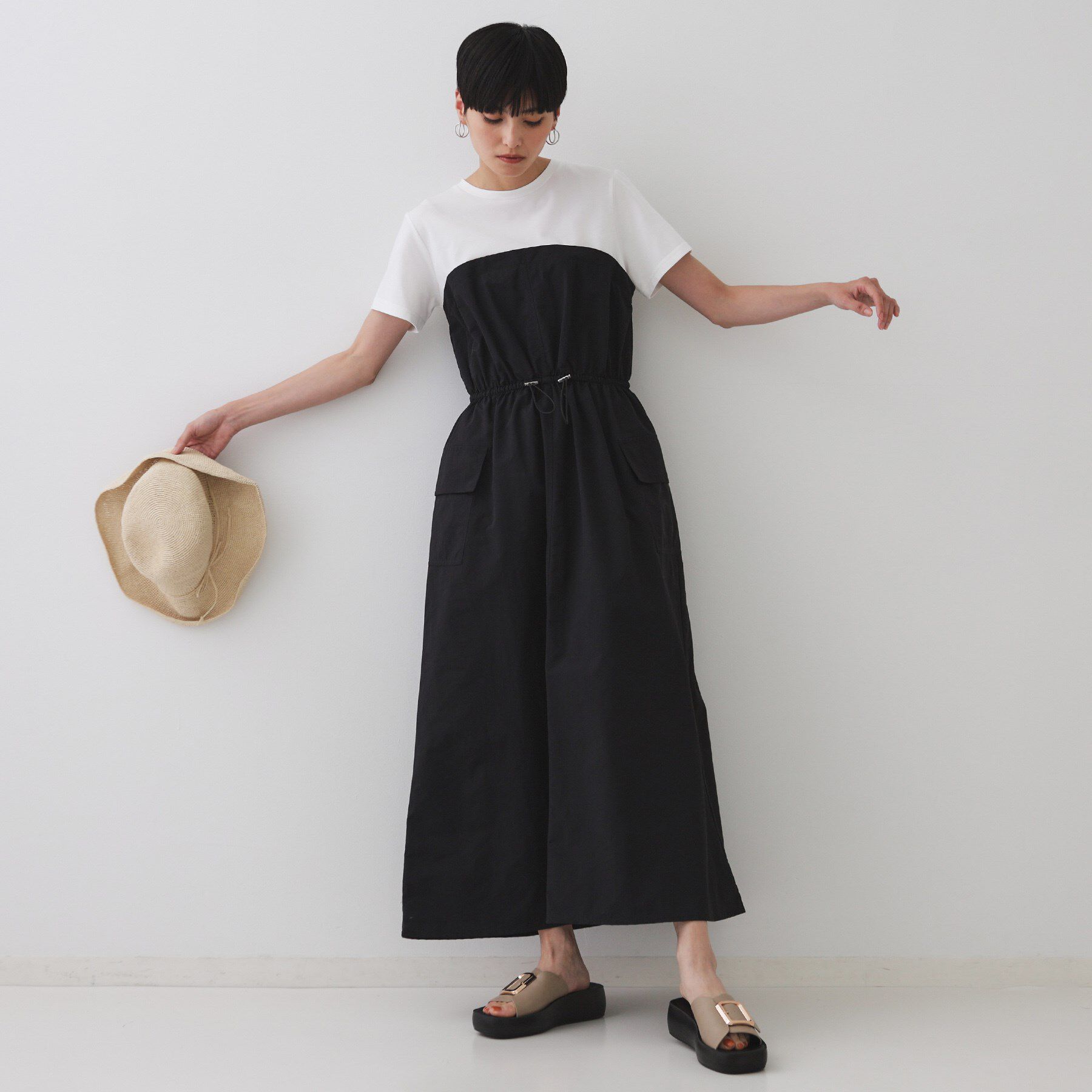 OPAQUE.CLIP「ドッキングワンピース【洗濯機洗い可】」|ワンピース|