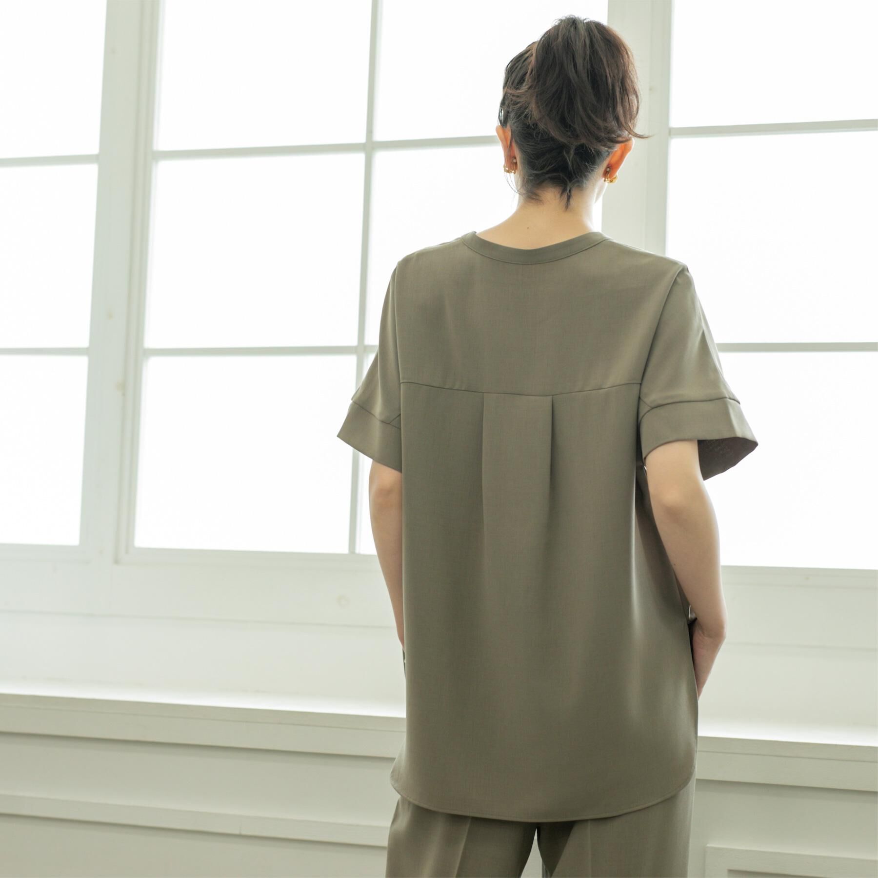 OPAQUE.CLIP「スキッパーブラウス【防シワ/ストレッチ/洗濯機OK】《5色展開/SS-LLサイズ/セットアップ対応》」|シャツ・ブラウス|