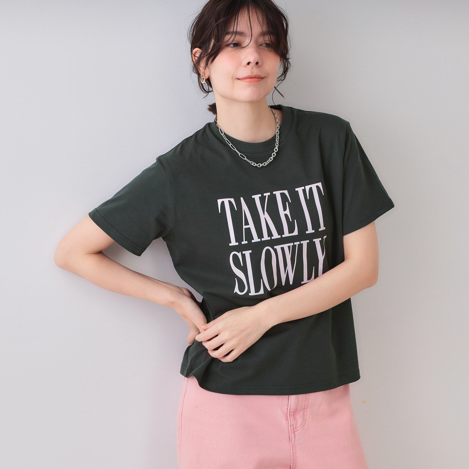 OPAQUE.CLIP「ロゴプリントTシャツ【洗濯機洗い可】」|Tシャツ・カットソー|