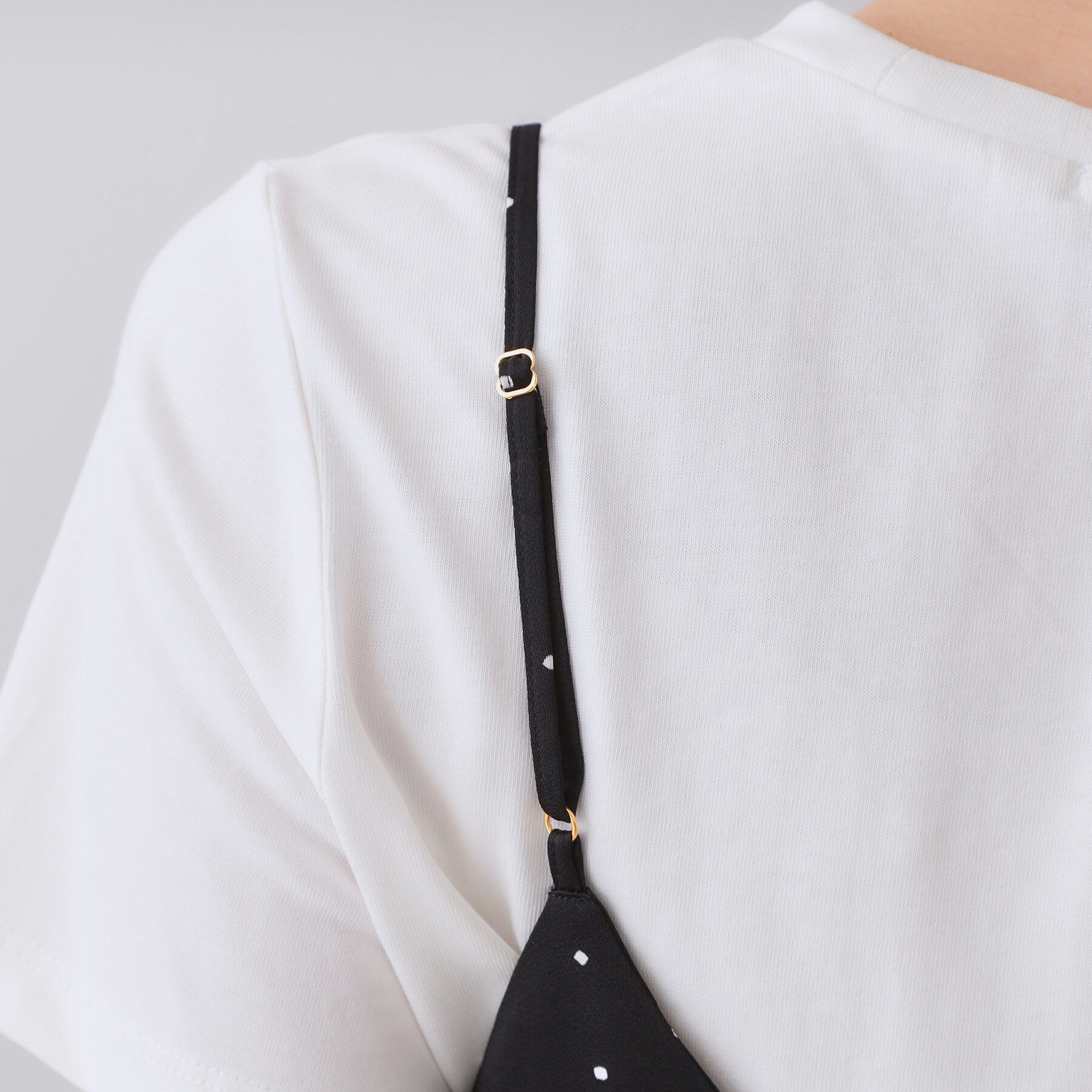 OPAQUE.CLIP「ランダムドット サテンキャミワンピース【洗濯機洗い可】」|ワンピース|