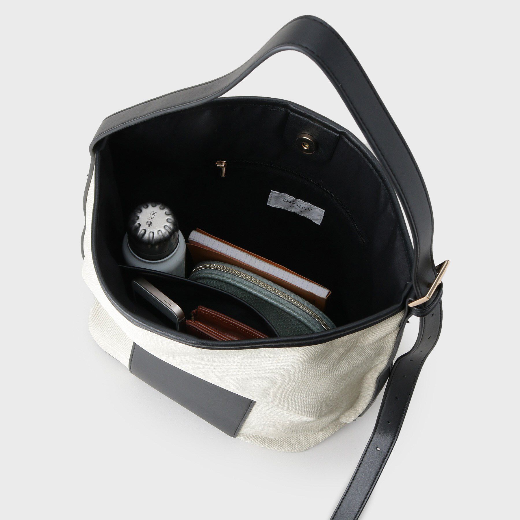 OPAQUE.CLIP「キャンバス調合皮ワンハンドルショルダーバッグ」|ショルダー・メッセンジャー|