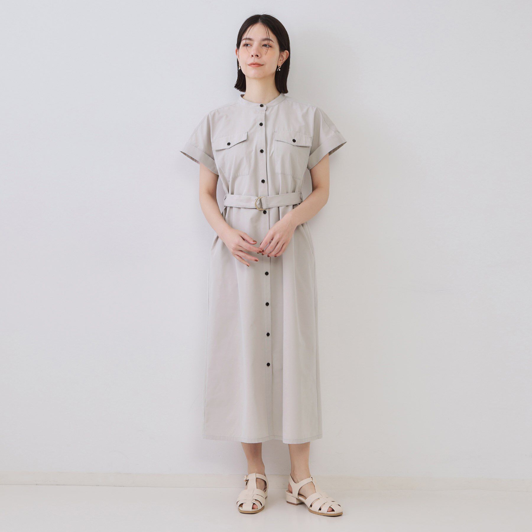 OPAQUE.CLIP「ダブルポケットシャツワンピース【洗濯機洗い可】」|ワンピース|