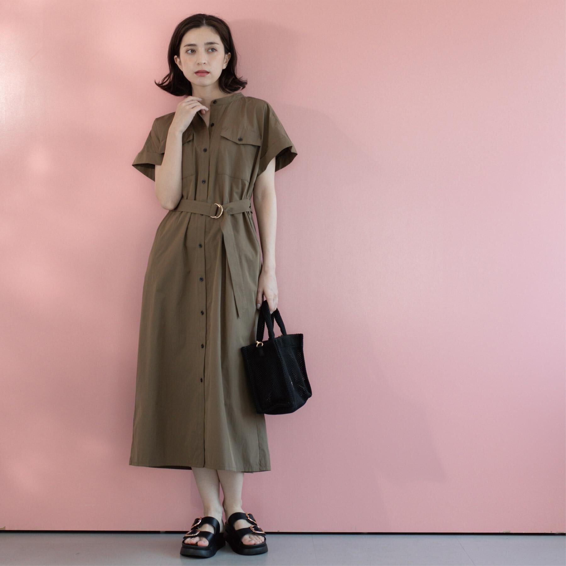 OPAQUE.CLIP「ダブルポケットシャツワンピース【洗濯機洗い可】」|ワンピース|