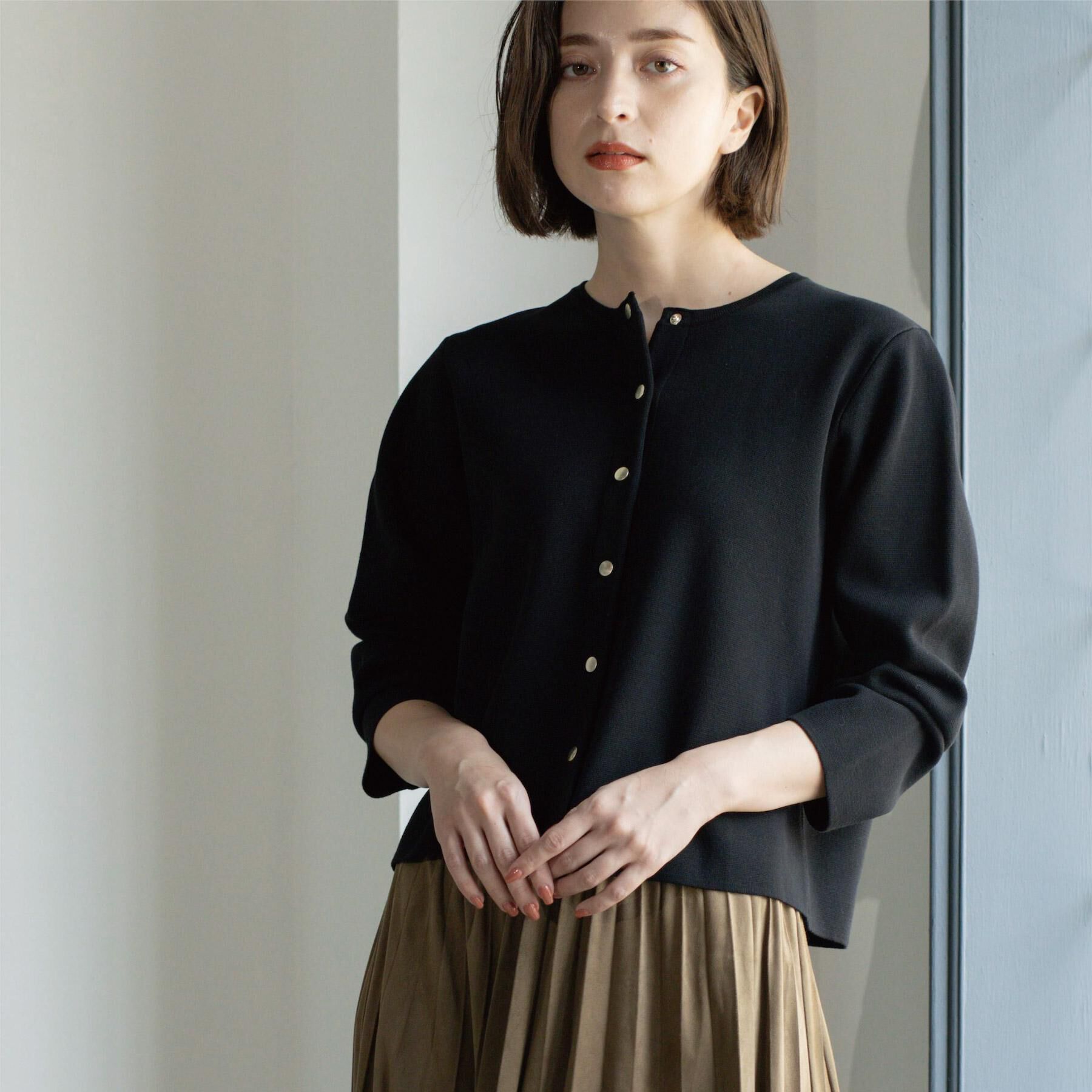 OPAQUE.CLIP「スナップボタンニットカーディガン【UVケア/洗濯機OK】《6col/S～LL》」|カーディガン|