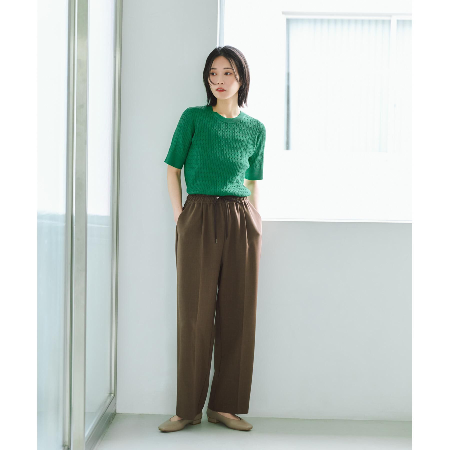 OPAQUE.CLIP「《SS-LLサイズ》ストレッチ美脚イージーワイドパンツ【防シワ/洗濯機洗い可】」|その他|