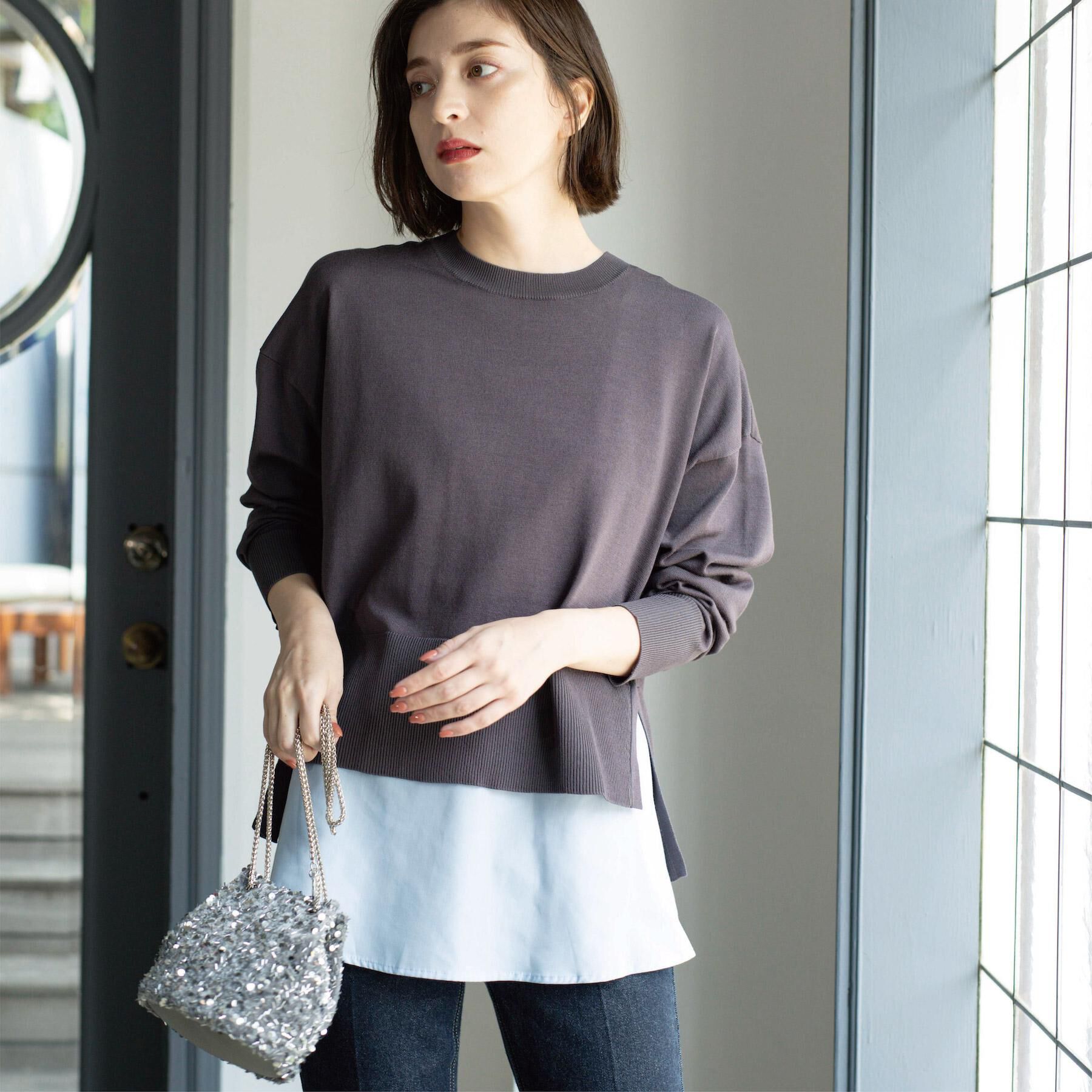 OPAQUE.CLIP「《ツインセット》リラクシーサイドスリットニット&times;ドッキングタンク【洗濯機洗い可】」|その他|