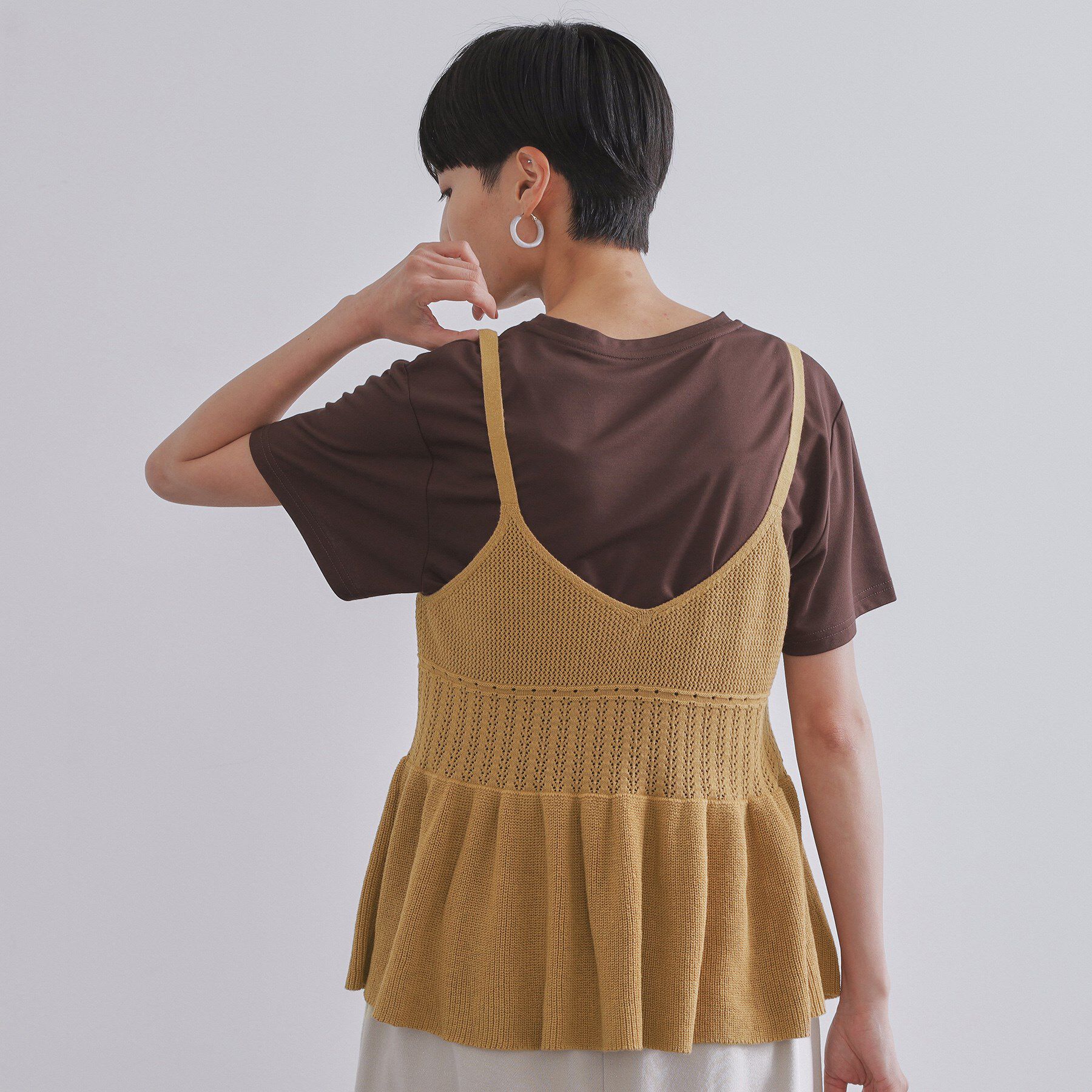 OPAQUE.CLIP「カギ針風ニットキャミビスチェ【洗濯機洗い可】」|ニット・セーター|