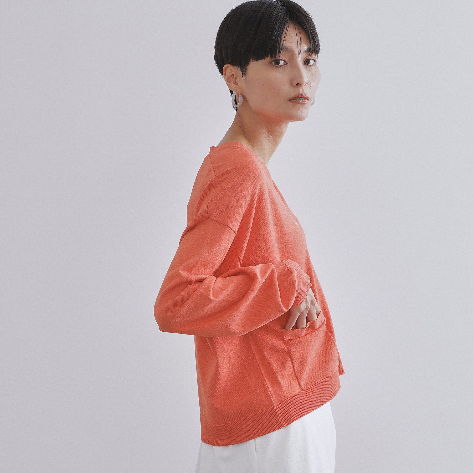 OPAQUE.CLIP「リラクシーVネックニットカーディガン【UVケア/接触冷感/洗濯機洗い可/抗ピル】」|カーディガン|