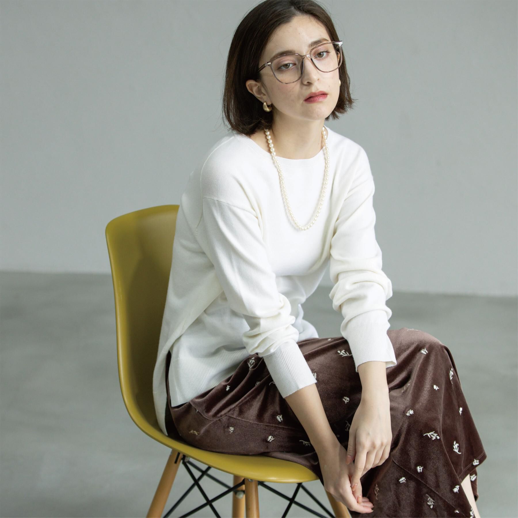 OPAQUE.CLIP「ボートネックニット/エクストラファインメリノウール【THEシリーズ/洗濯機OK】」|ニット・セーター|